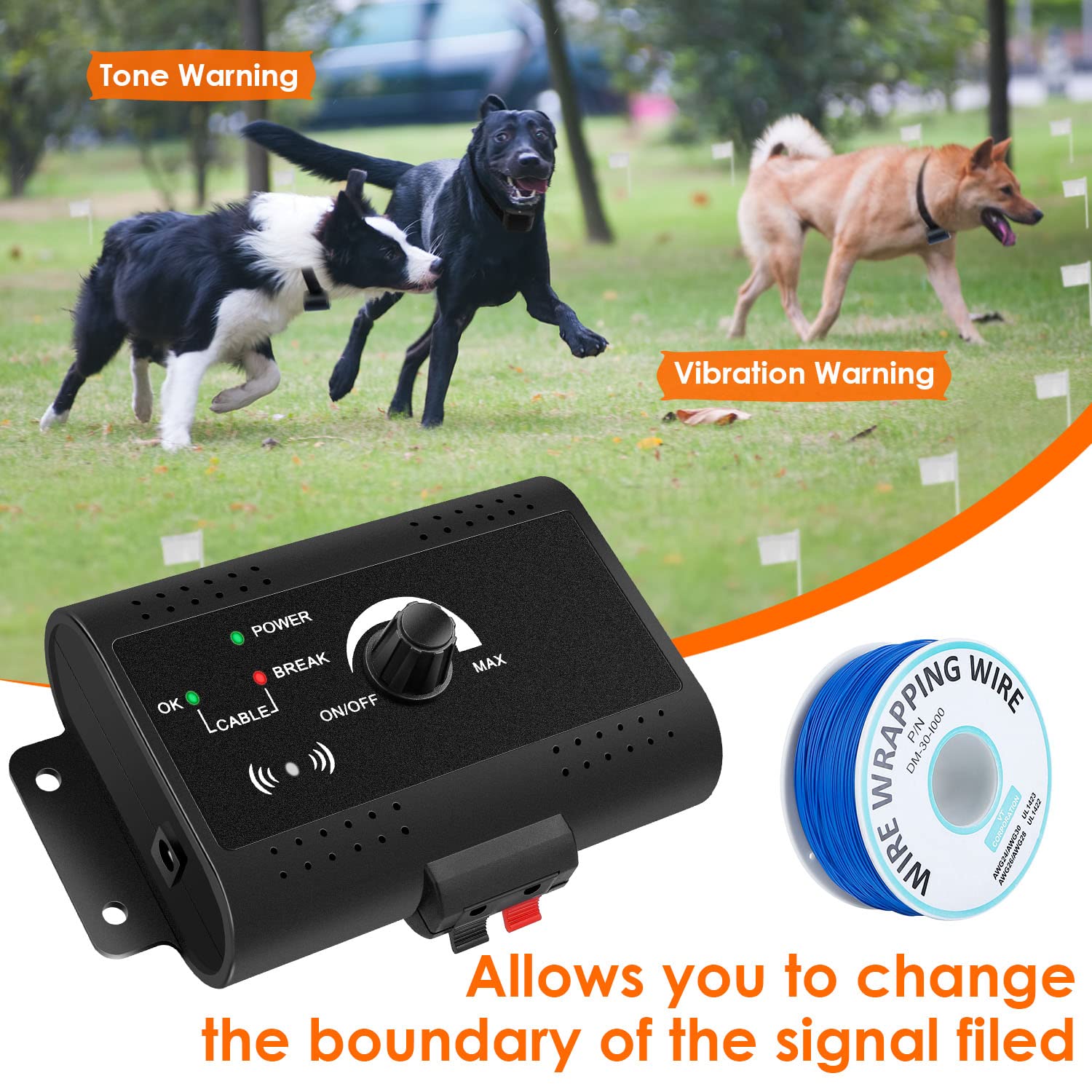 Imountek Electric Dog Fence Electric Fence System For Dogs Underground Dog Fence Perimeter Dog Collar Pet Tone Shock Boundary Co