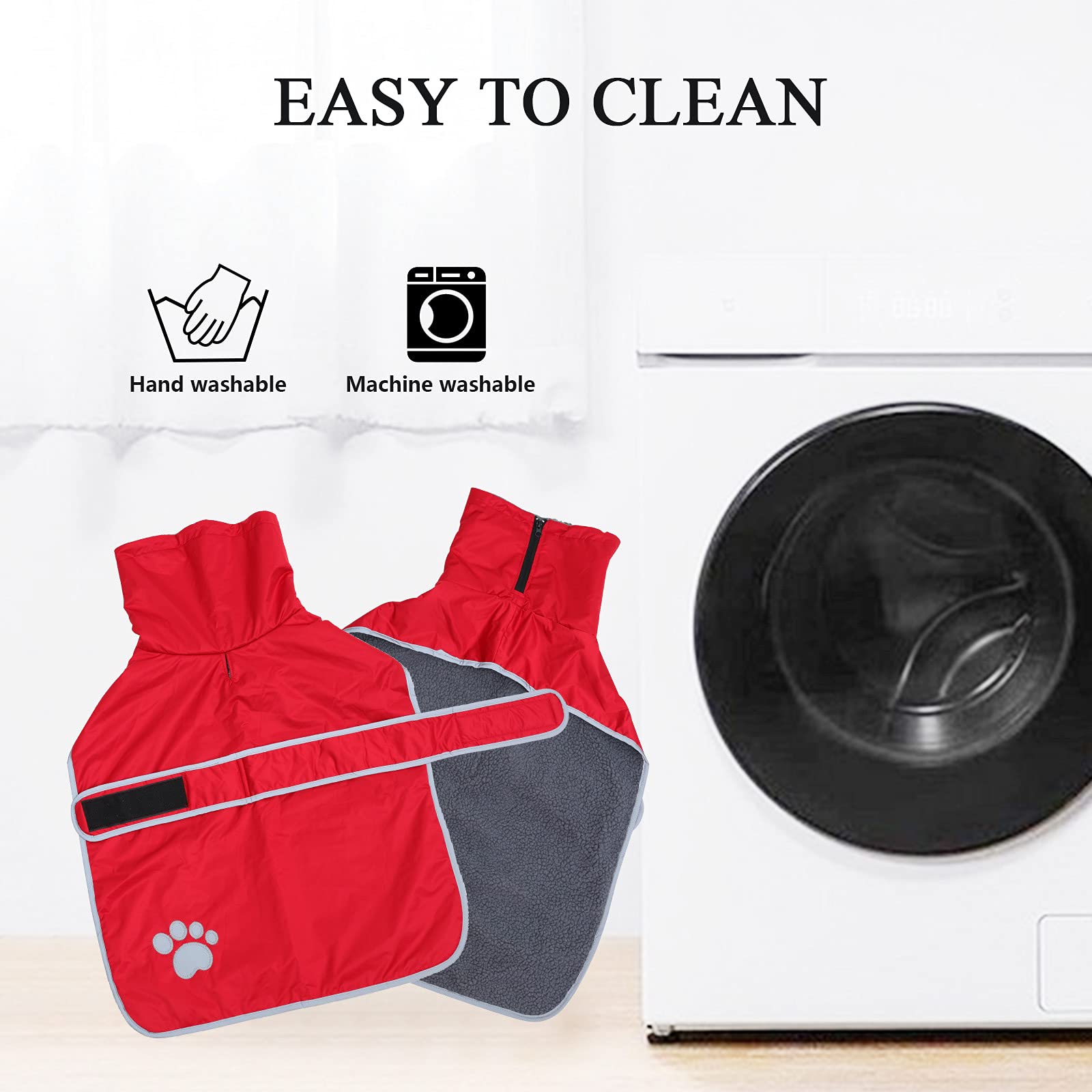 Dog Winter Coat Thermal Quilted Dachshund Coat,With Warm Flannel Lining,Geyecete Waterproof Outdoor Dog Apparel With Adjustable Bands For Small,Medium,Large Dog-Red-M