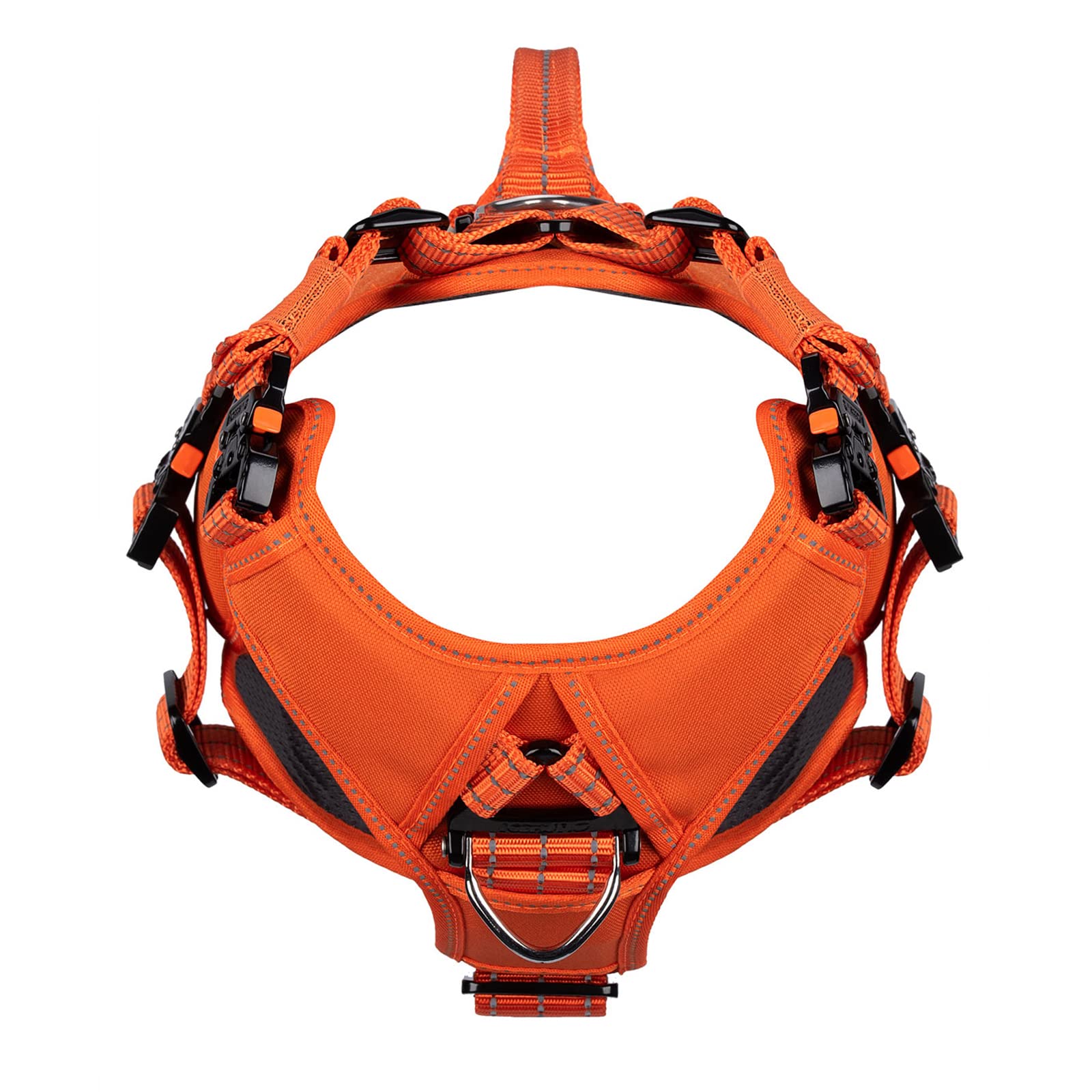 Icefang Gn8 Quick-Moving Tactical Dog Harness With Handle,Reflective In Training Walking K9 Vest,No-Pull Front Lead,5-Points Adjustable,Hook And Loop Panels (Elite Orange, X-Large (Pack Of 1))