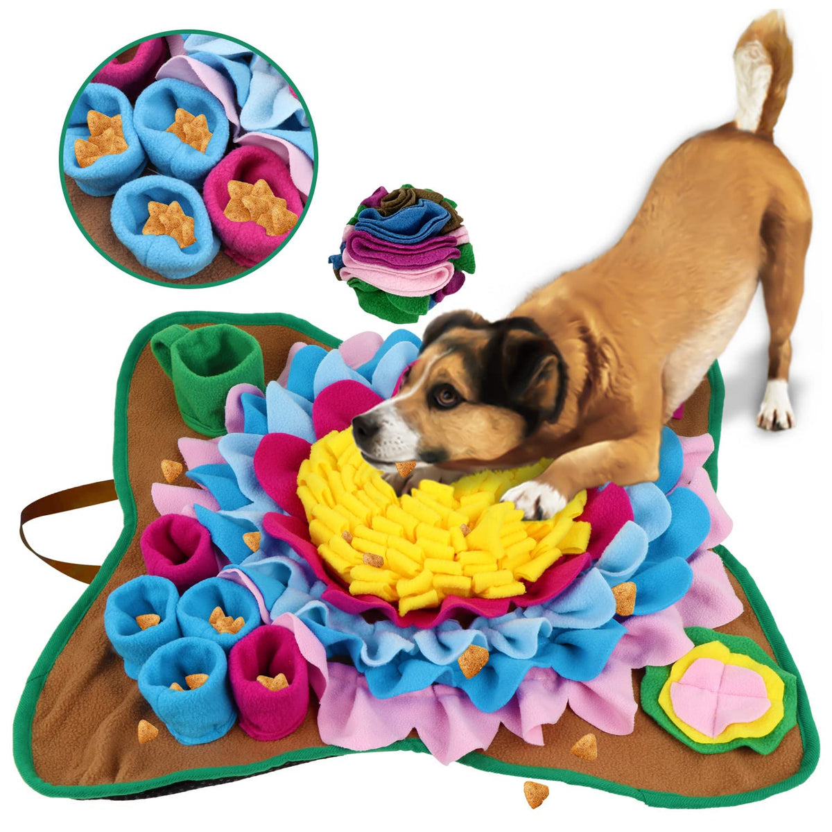 TWOPER Pet Snuffle Mat for Dogs Sniffle Interactive Treat Game for Boredom Anxiety Relief Dog Feeding Mat Enrichment Dog Puzzles