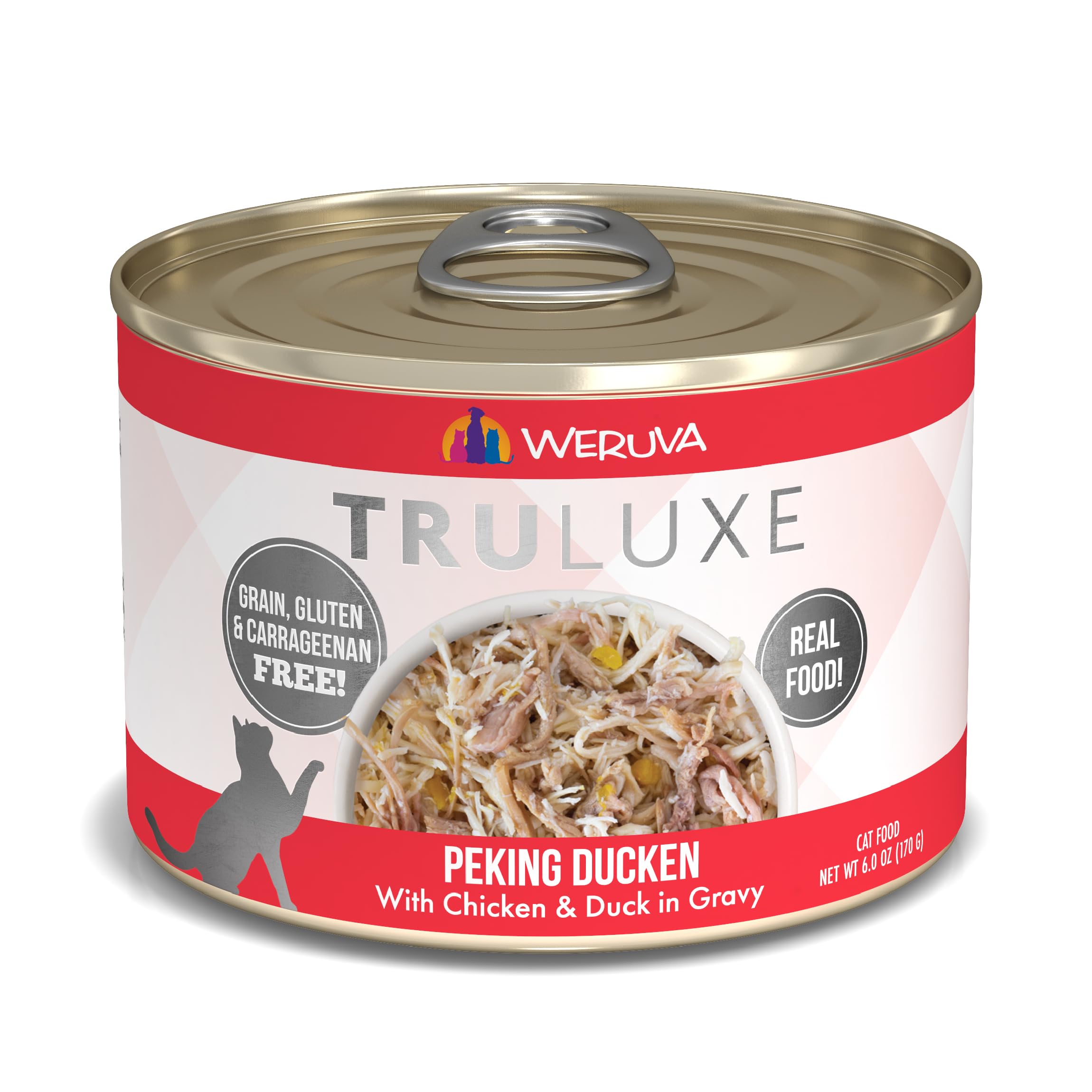 Weruva TruLuxe Cat Food, Peking Ducken with Chicken Breast & Duck Breast in Gravy, 6oz Can (Pack of 24)