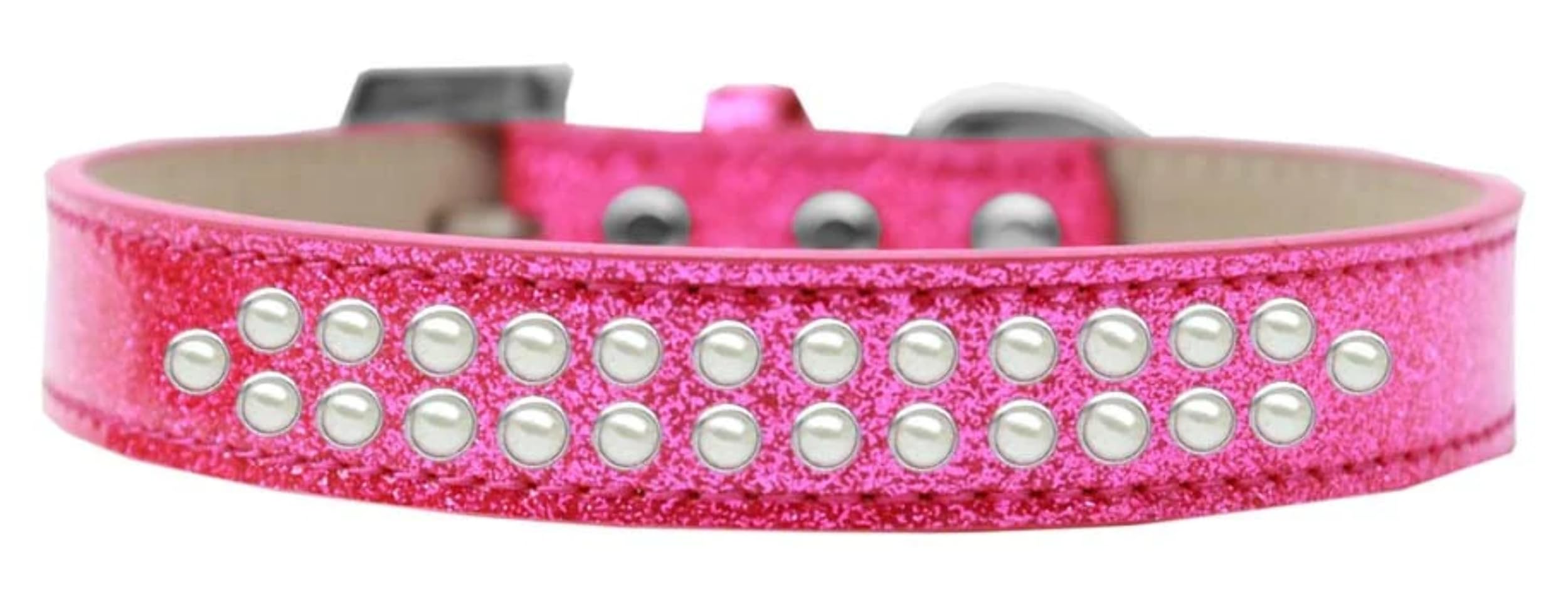 Dog, Puppy & Pet Ice Cream Collar, Two Row Pearl Rimsets Purple 12