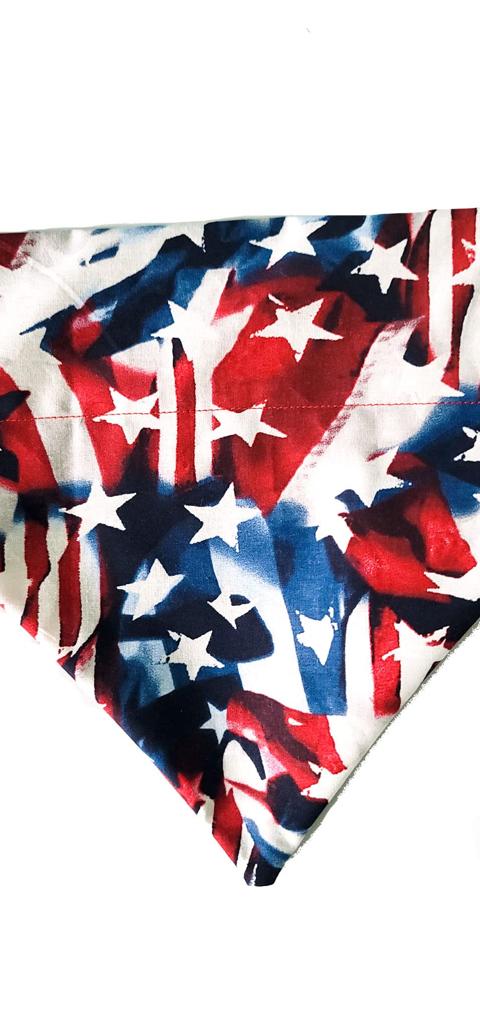 Red White And Blue Stars And Stripes Over The Collar Dog Bandana That Slips Onto Your Dogs Existing Collar Size (Small)