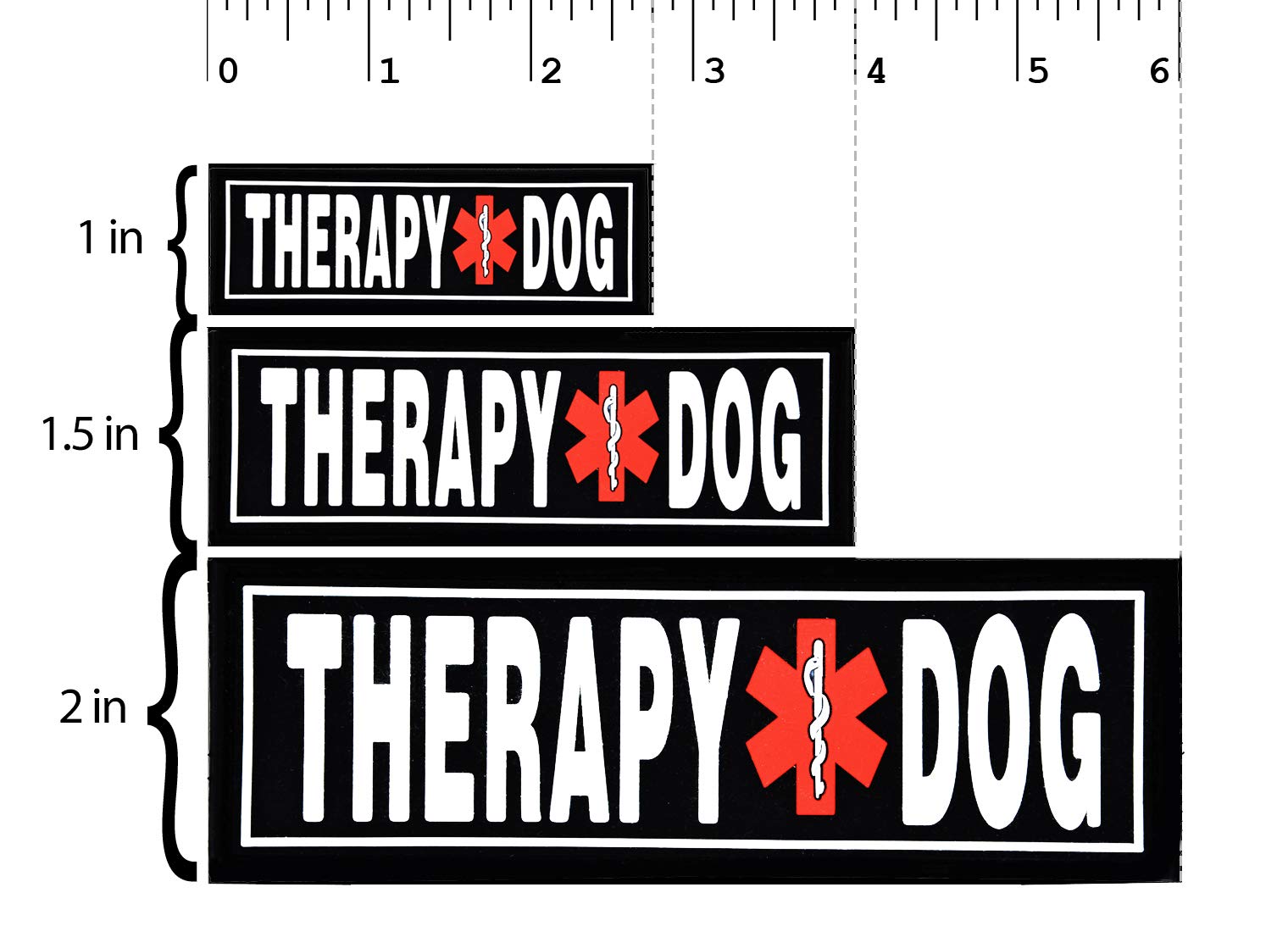 Dogline Therapy Dog Patches For Harnesses And Vests Removable 3D Rubber Patches With Hook Backing For Small Medium Or Large Work