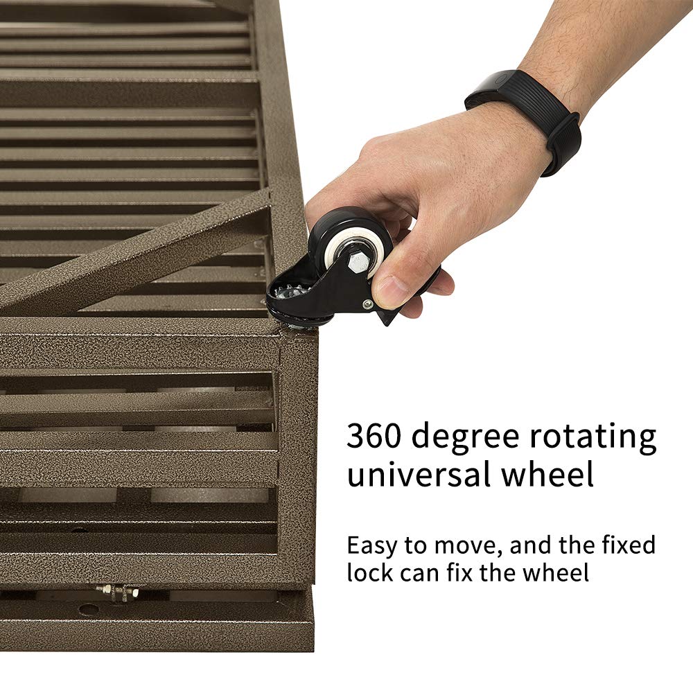 Smonter Heavy Duty Dog Crate Strong Metal Pet Kennel Playpen With Two Prevent Escape Locks Large Dogs Cage With Wheels (Strength