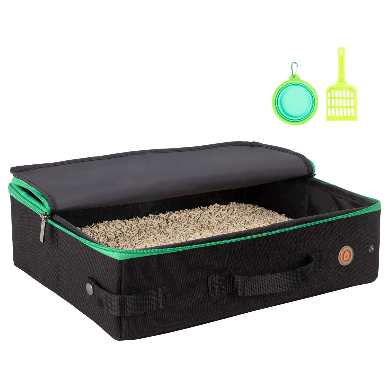 Large Portable Litter Box for Easy Travel with Large or Multiple Cats. Lightweight, Sturdy, Leak-Proof, Collapsible, Easy to Car