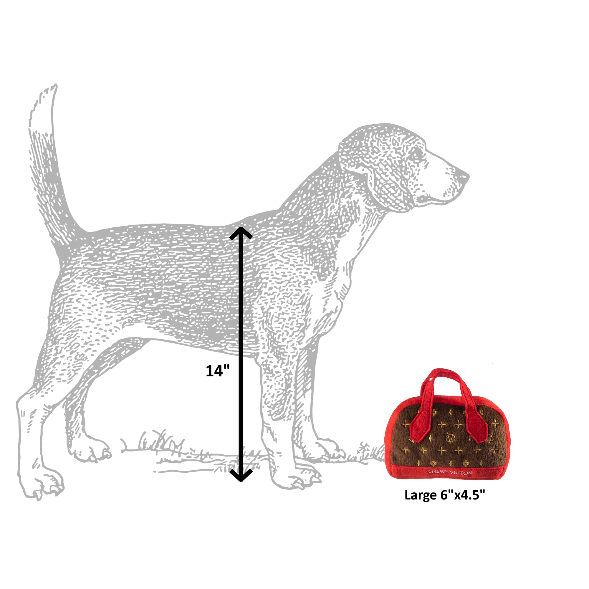 Dog Diggin Designs Runway Pup Collection | Unique Squeaky Parody Plush Dog Toys - Haute Couture Purses & Handbags