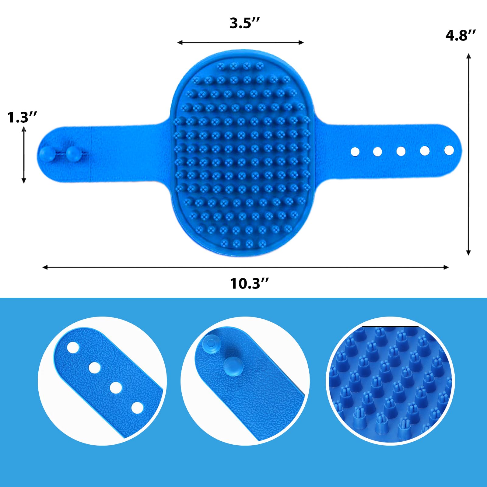 Nvnan Ultra-Soft Pet Grooming Brush With Adjustable Ring - Ideal For Dogs & Cats Of All Hair Types - Bath, Shower & Massage Tool