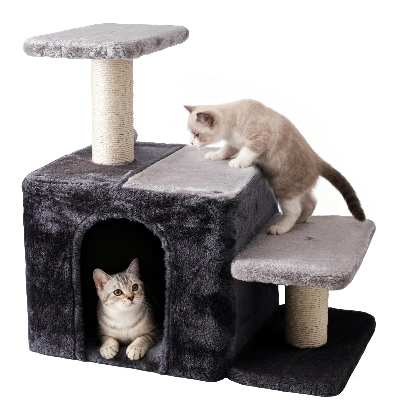 Czoynife 3-in-1 Pet Stairs for Cats, Indoor Steps for Old Cat,Ladders for High Bed Pets Joints, Sisal Scratching Posts, Kitten 