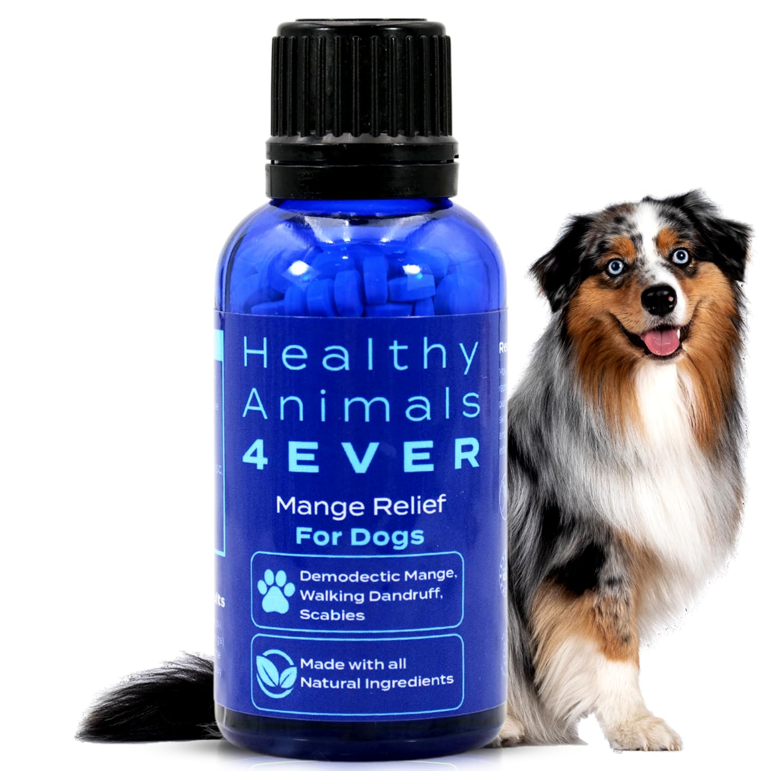 HealthyAnimals4Ever Mange Relief for Dogs - Treatment for Itchiness, Scabs, & Hair Loss Caused by Mites - All-Natural, Homeopath