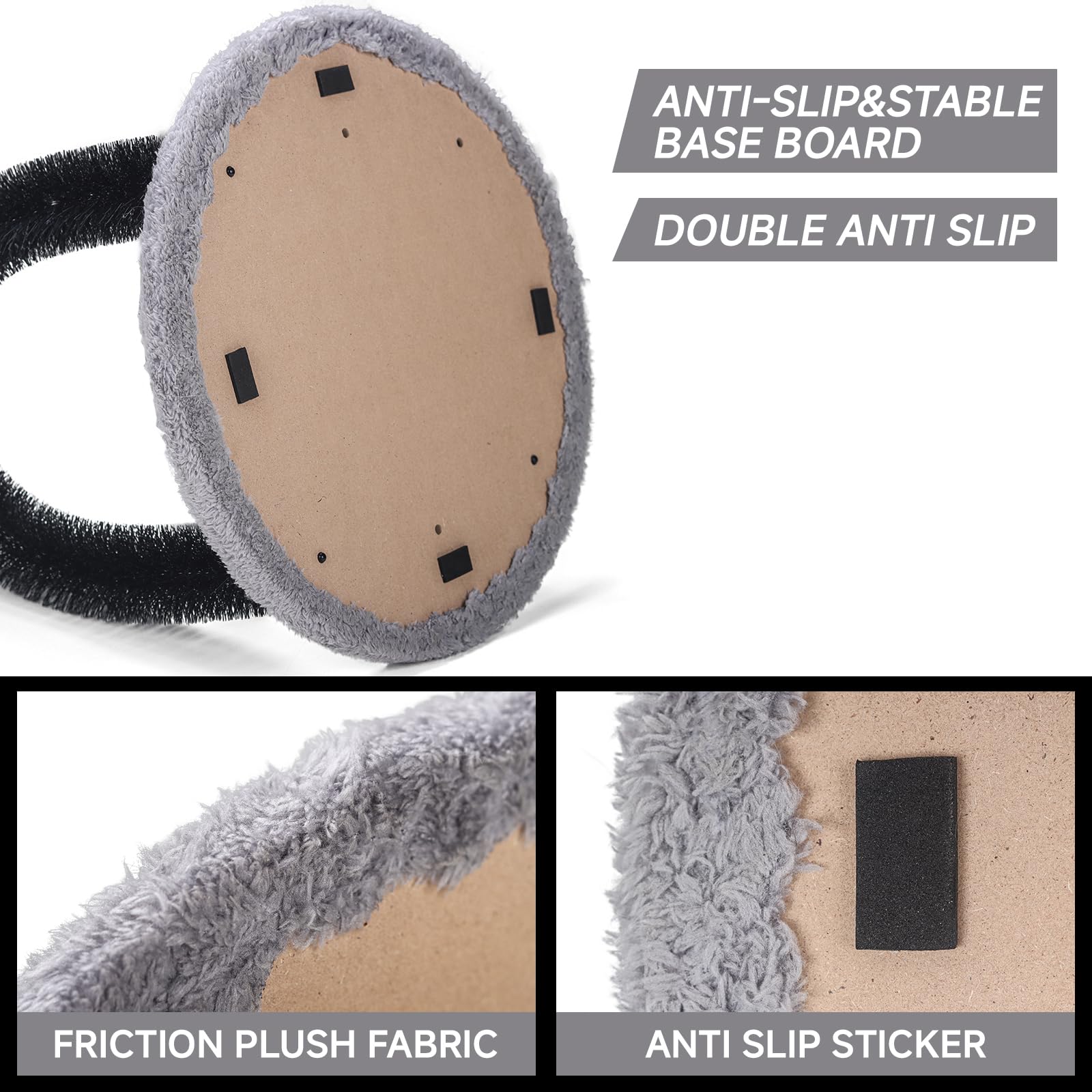 Cat Arch Self Groomer Cat Massager, Cat Grooming Brush With 2 Brushes And Heavy Plush Base, Cat Face And Back Scratchers, Cat Sc