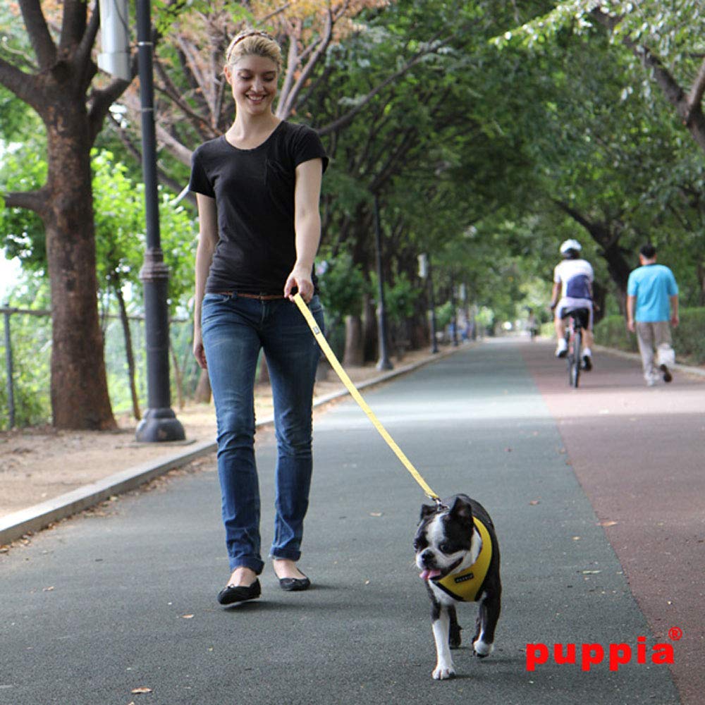 Puppia Soft Dog Harness No Choke Over-The-Head Triple Layered Breathable Mesh Adjustable Chest Belt And Quick-Release Buckle, Ye
