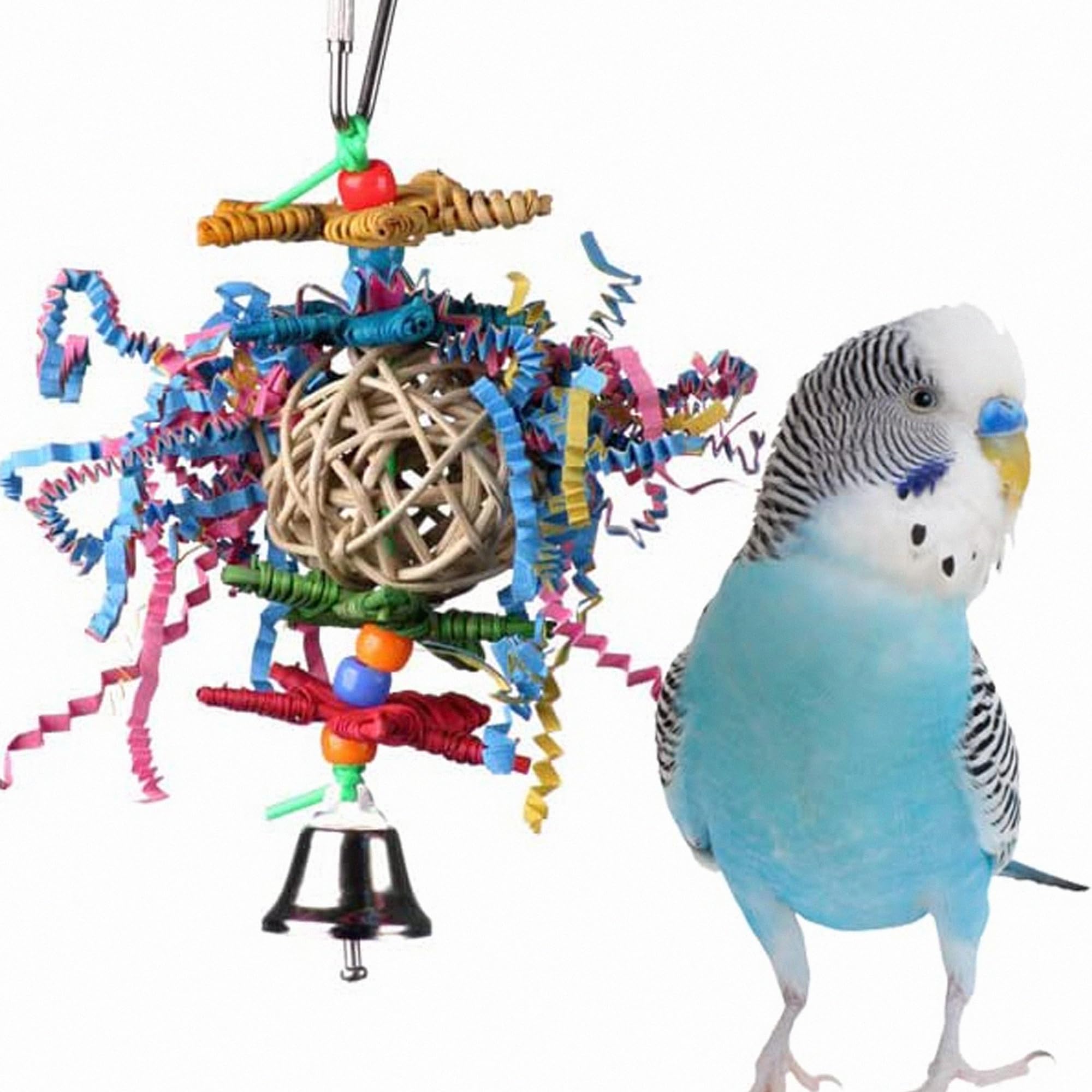 Super Bird Creations Sb541 Crinkle Crinkle Little Star Bird Toy - Small Bird Size, Parrotlets, Cockatiels, Lovebirds - Foraging & Chew Toy - Stimulating Bird Toy For Enrichment - 6' X 2'