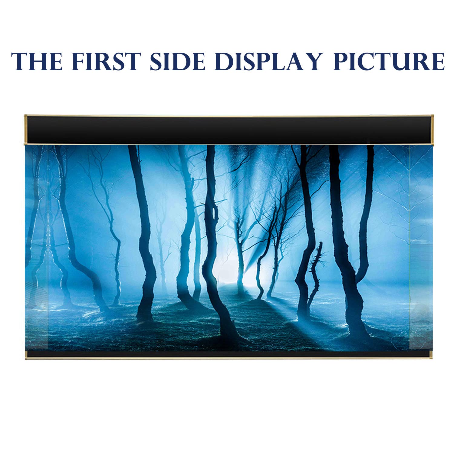 Elebox Fish Backgrounds Paper Double Sides 3D Stone & Trees Aquarium Background Picture 19'' X 48'' Fish Tank Background