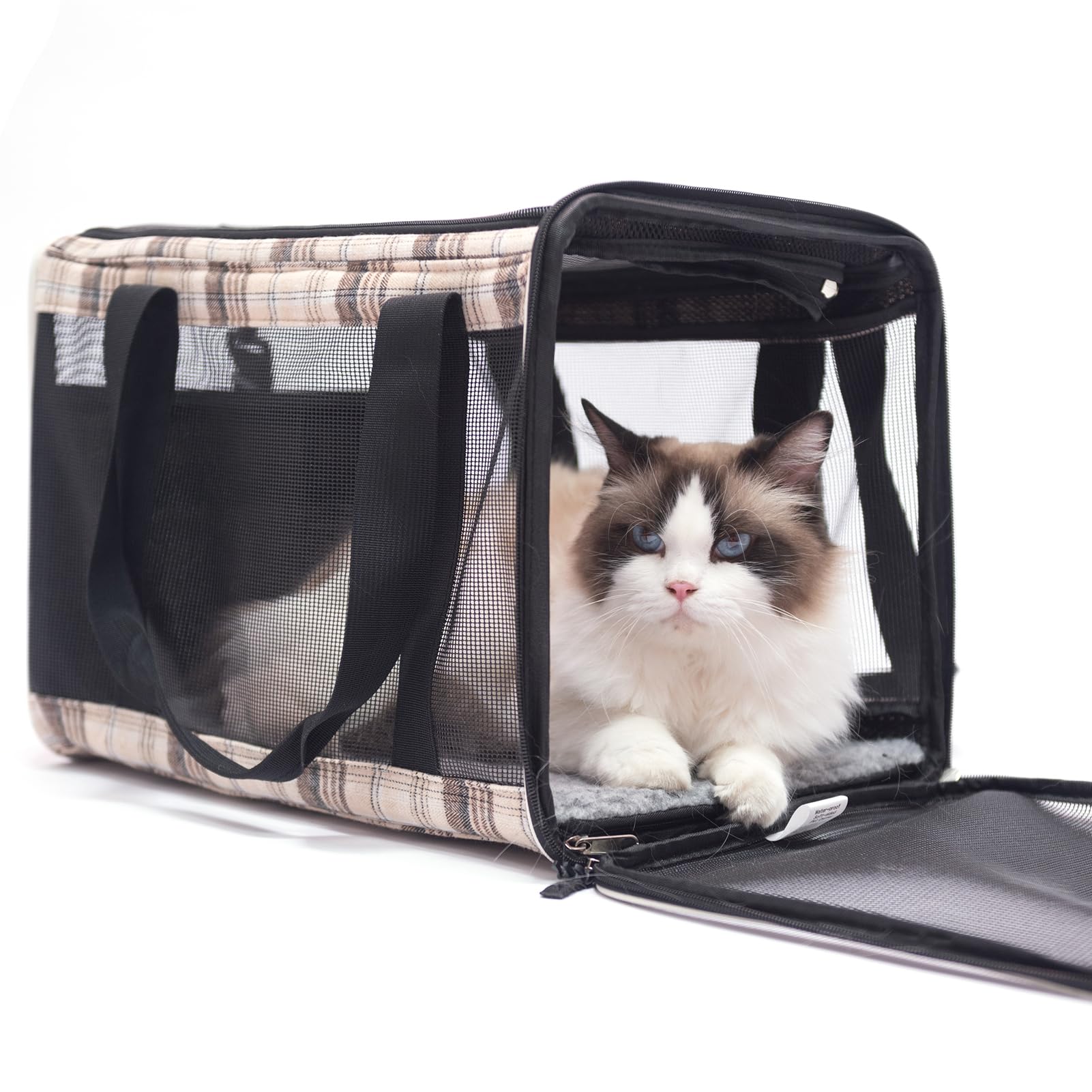 Expawlorer Cat Carrier Large, Soft-Sided Pet Carrier For Cat,Top Load Cat Travel Carriers For Medium Cats Under 25, Airline Appr