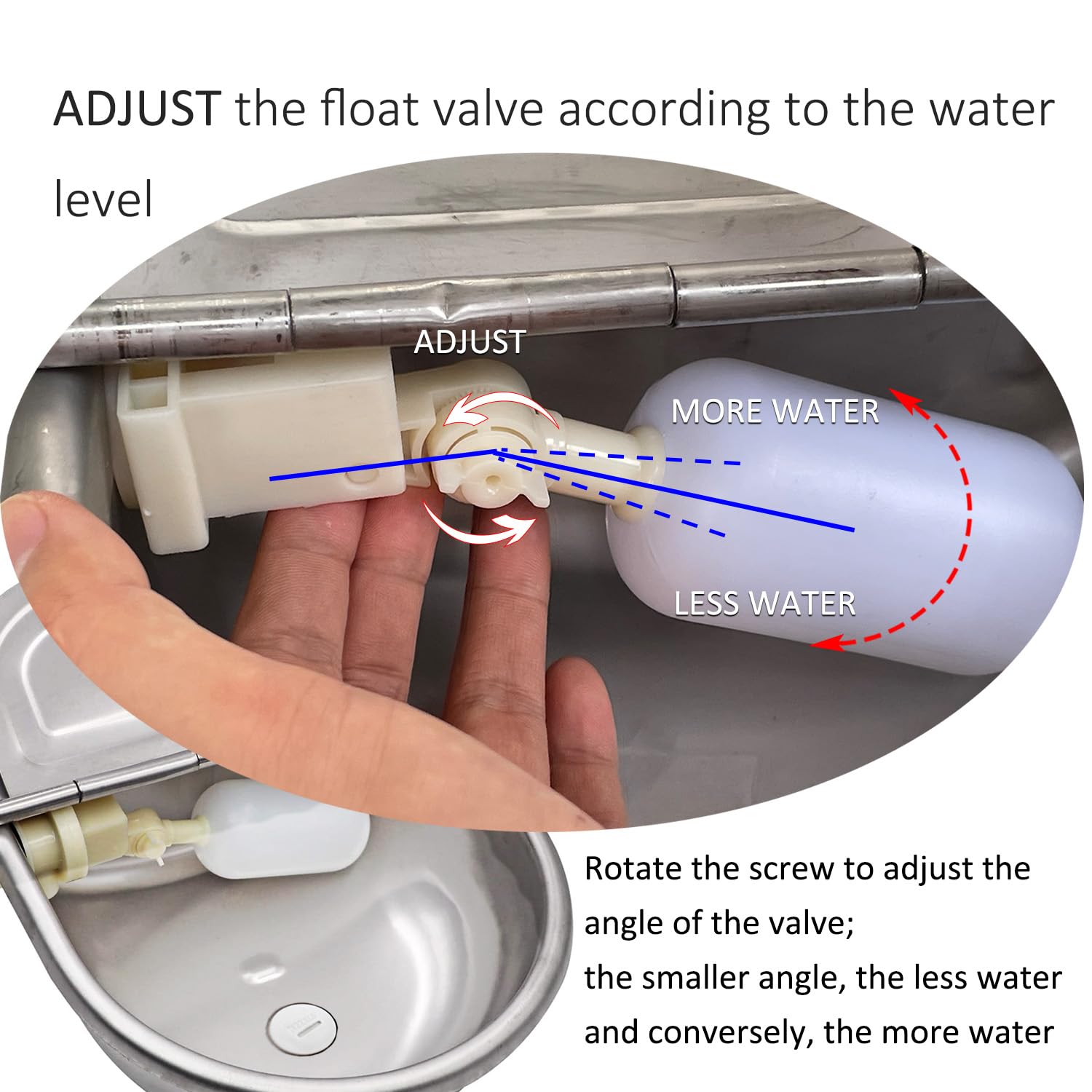 Automatic Water Dispenser for Dog Water Bowl Dispenser Large Size Stainless-Steel Waterer Feeder Self Filling Water Trough for P