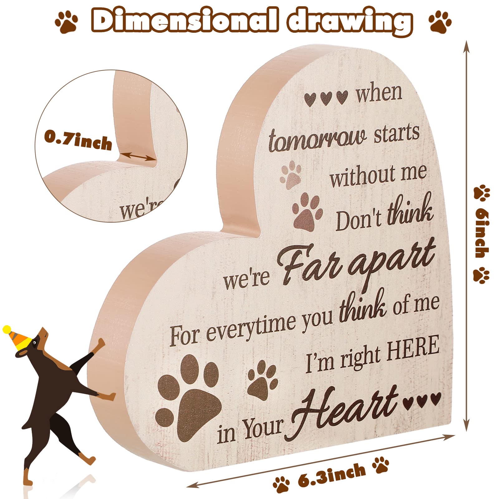 Maitys Pet Memorial Gifts Bereavement Remembrance Gifts For Loss Of Dog Cat Sympathy Condolence Gifts Heart Shaped Wood Sign Whe