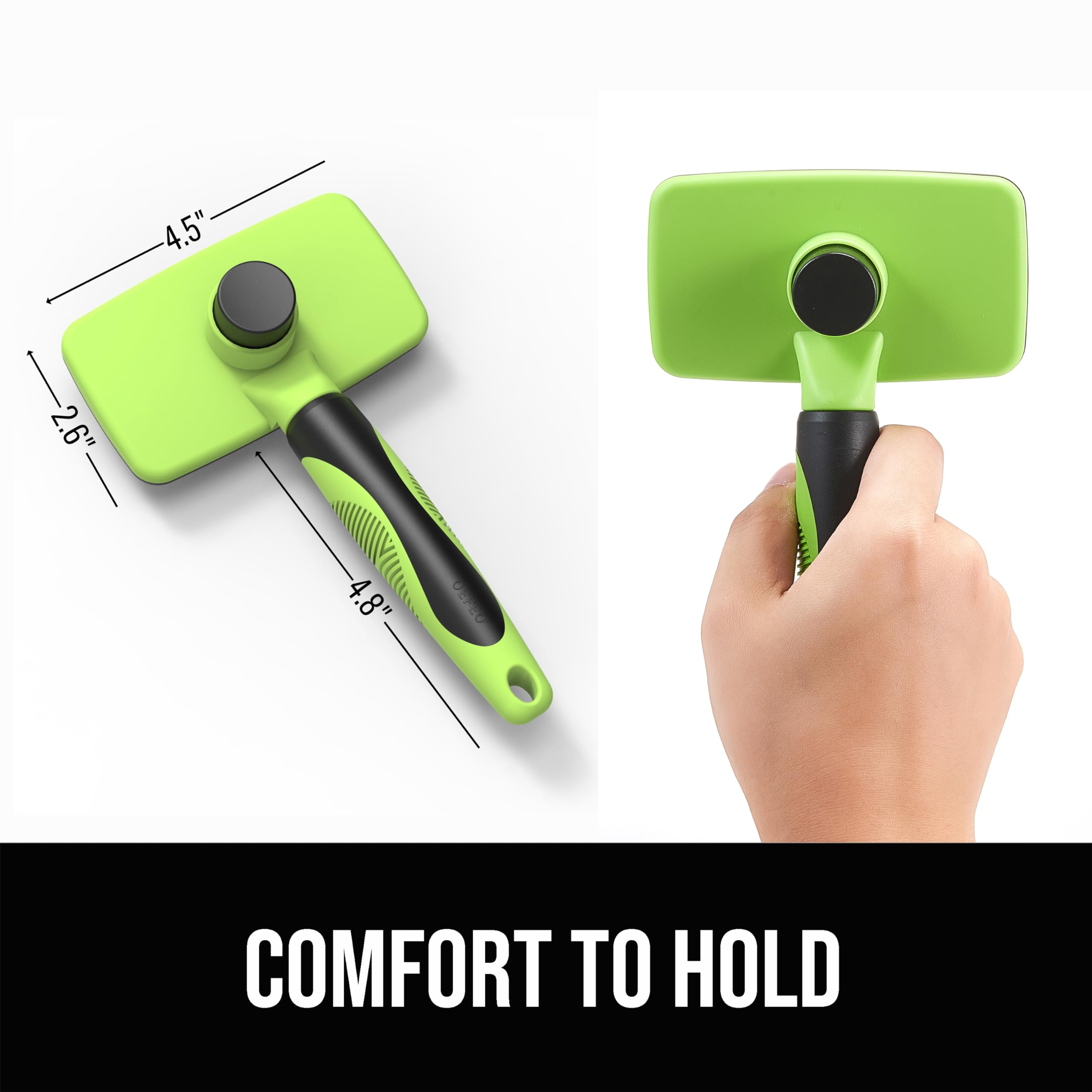 Oefeo Self Cleaning Slicker Brush For Dogs& Cats, Skin Friendly Grooming Brush For Shedding Long&Short Haired Dogs& Cats, Deshed