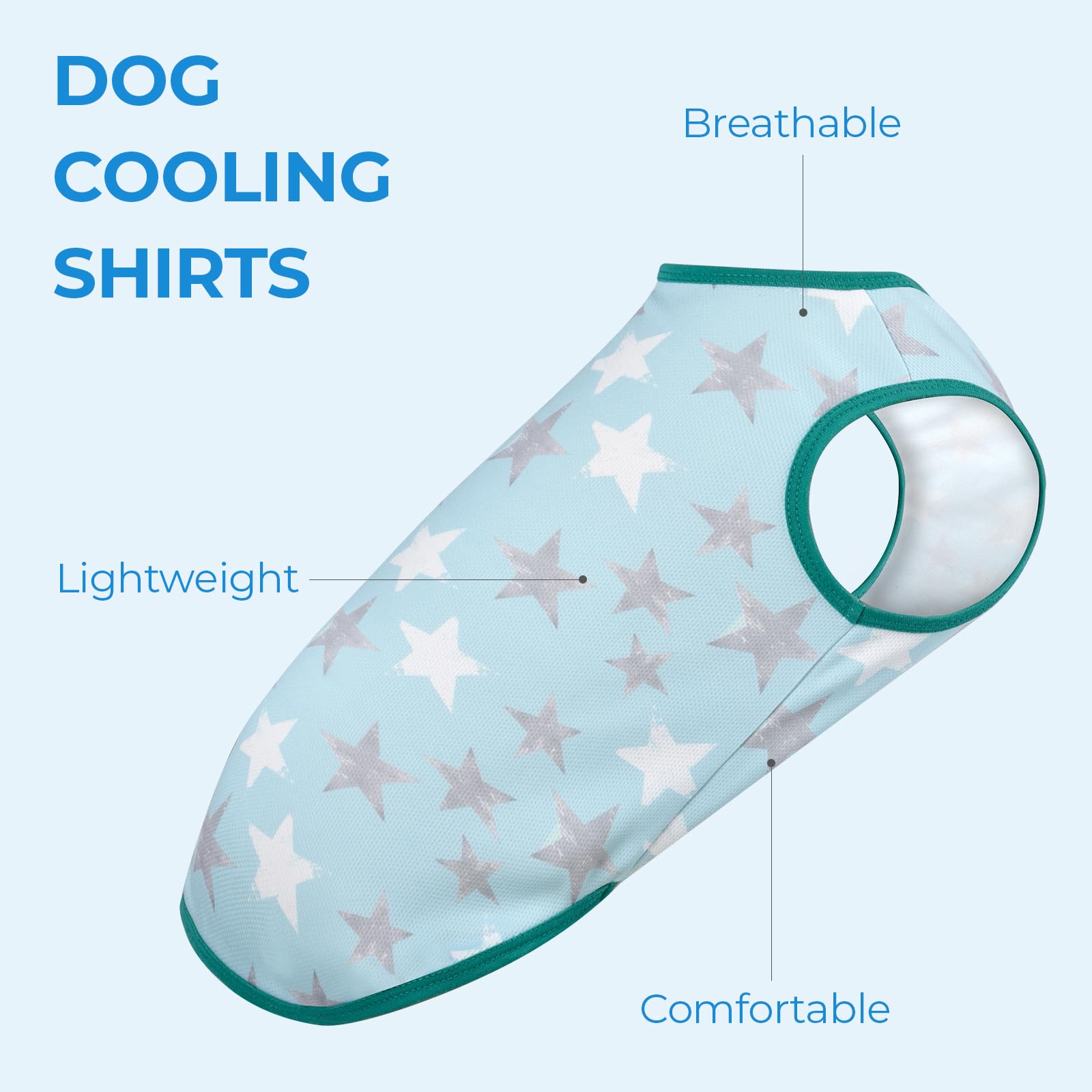Dog Cooling Shirts, Uadonile 2Pcs Dog Summer Clothes Pet Hawaiian Vest Breathable Lightweight Quick Dry, Doggie Cooling T-Shirts