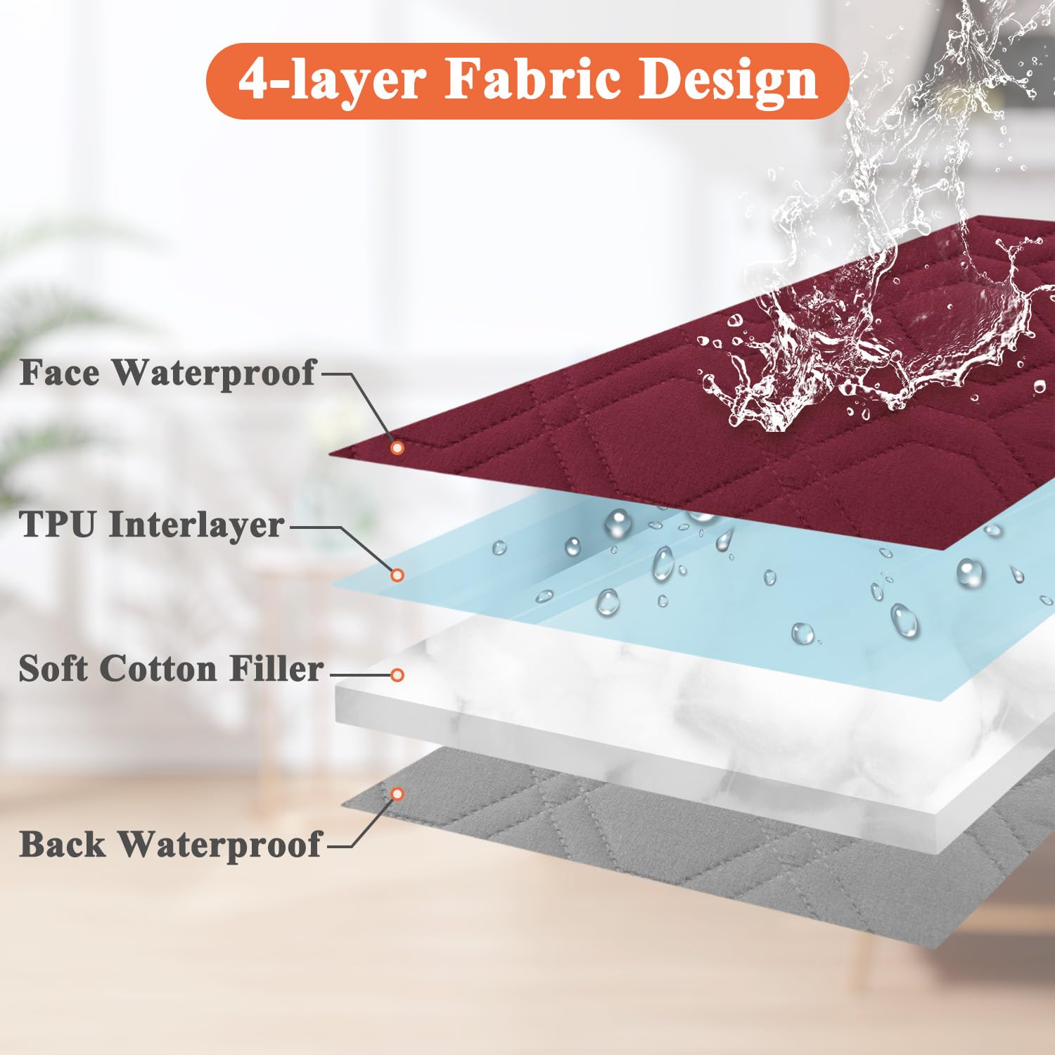 Dog Bed Covers Only - Waterproof Dog Bed Covers Quilted, Replacement Washable Pet Puppy Bed Cover For Dog Cat, Cushion Cover 30L