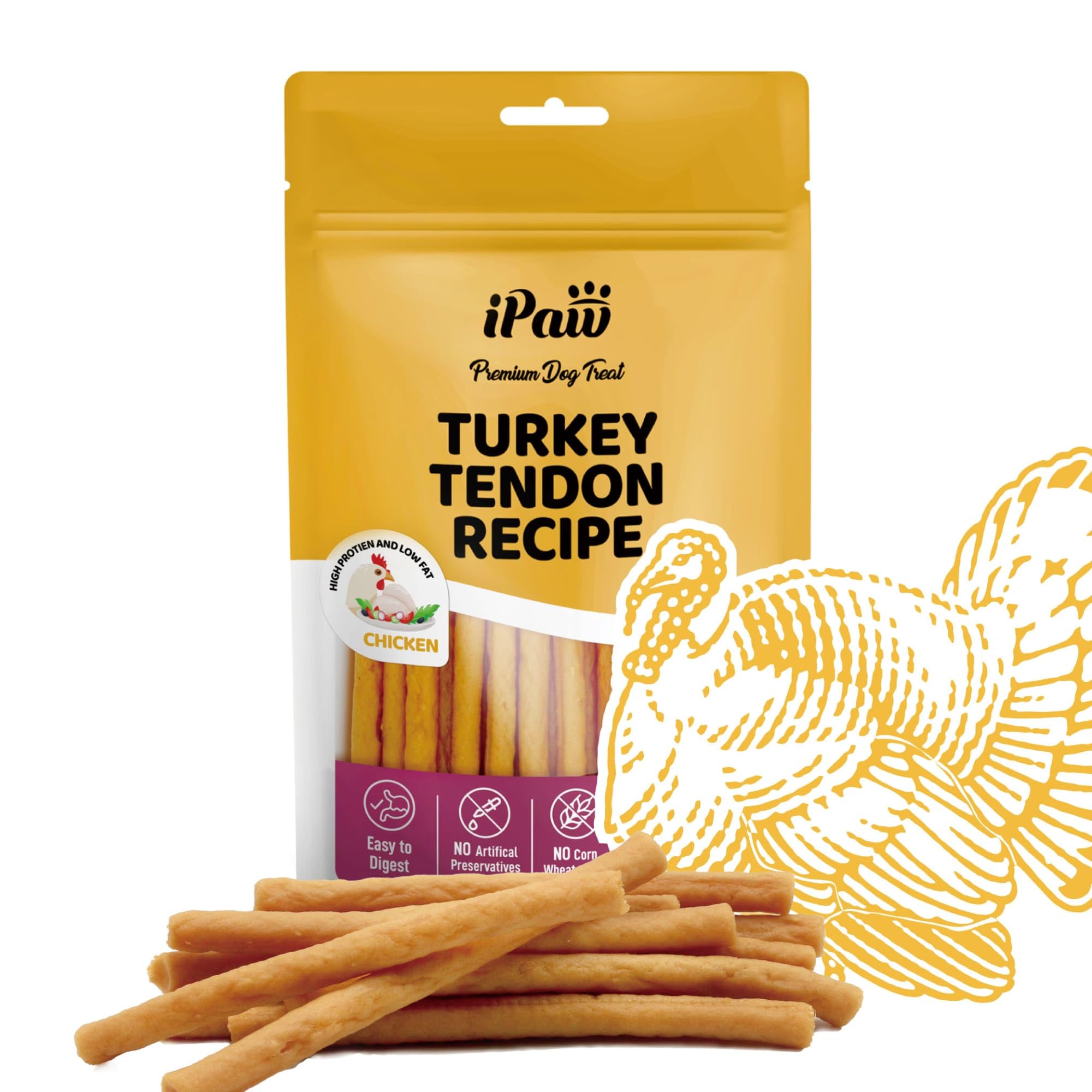 iPaw Turkey Tendon Thin Stick