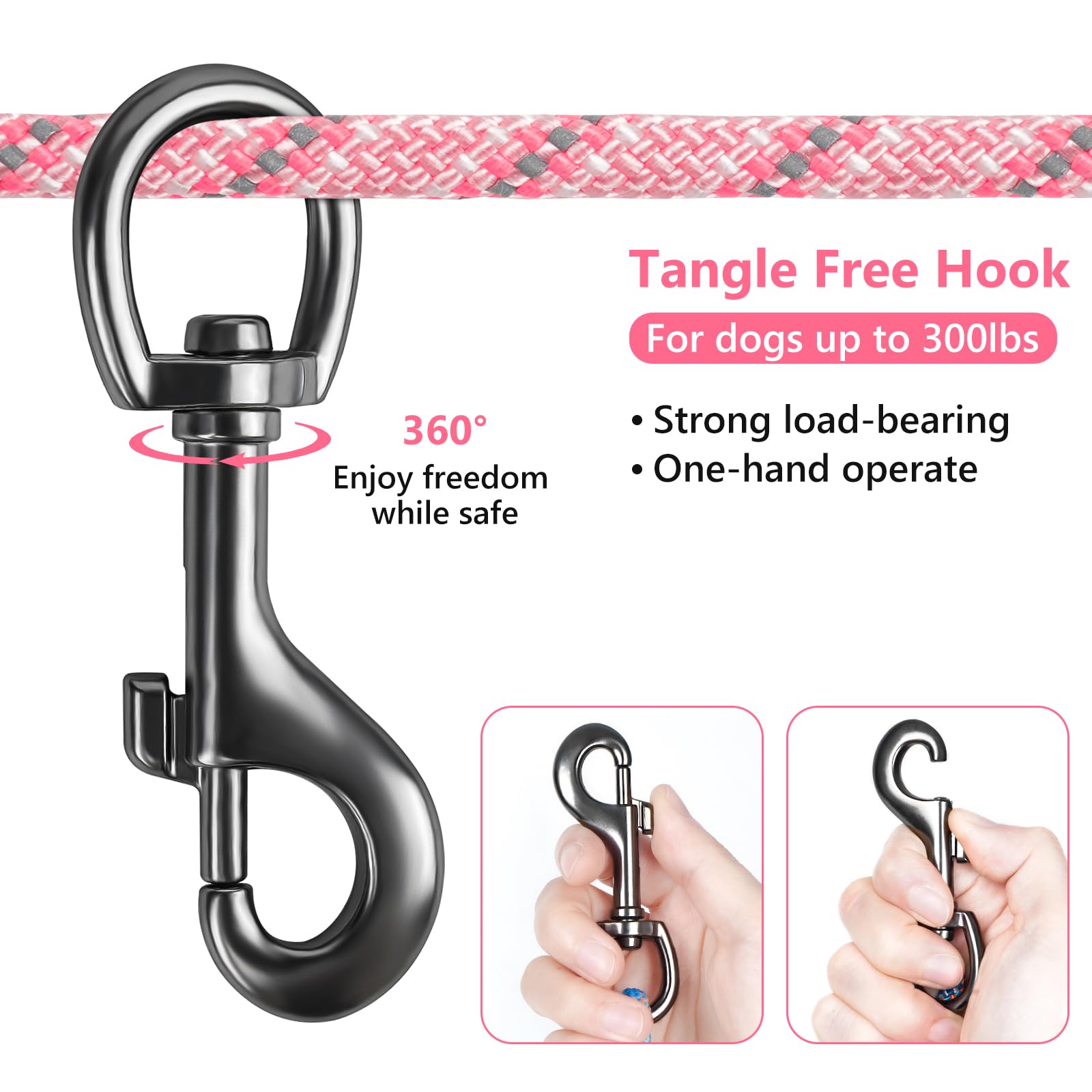 Tresbro Camping Leash, 50Ft-100Ft Dog Trolley System For Dogs Up To 300Lbs, Portable Dog Runner Lead For Yard And Park, Outside,