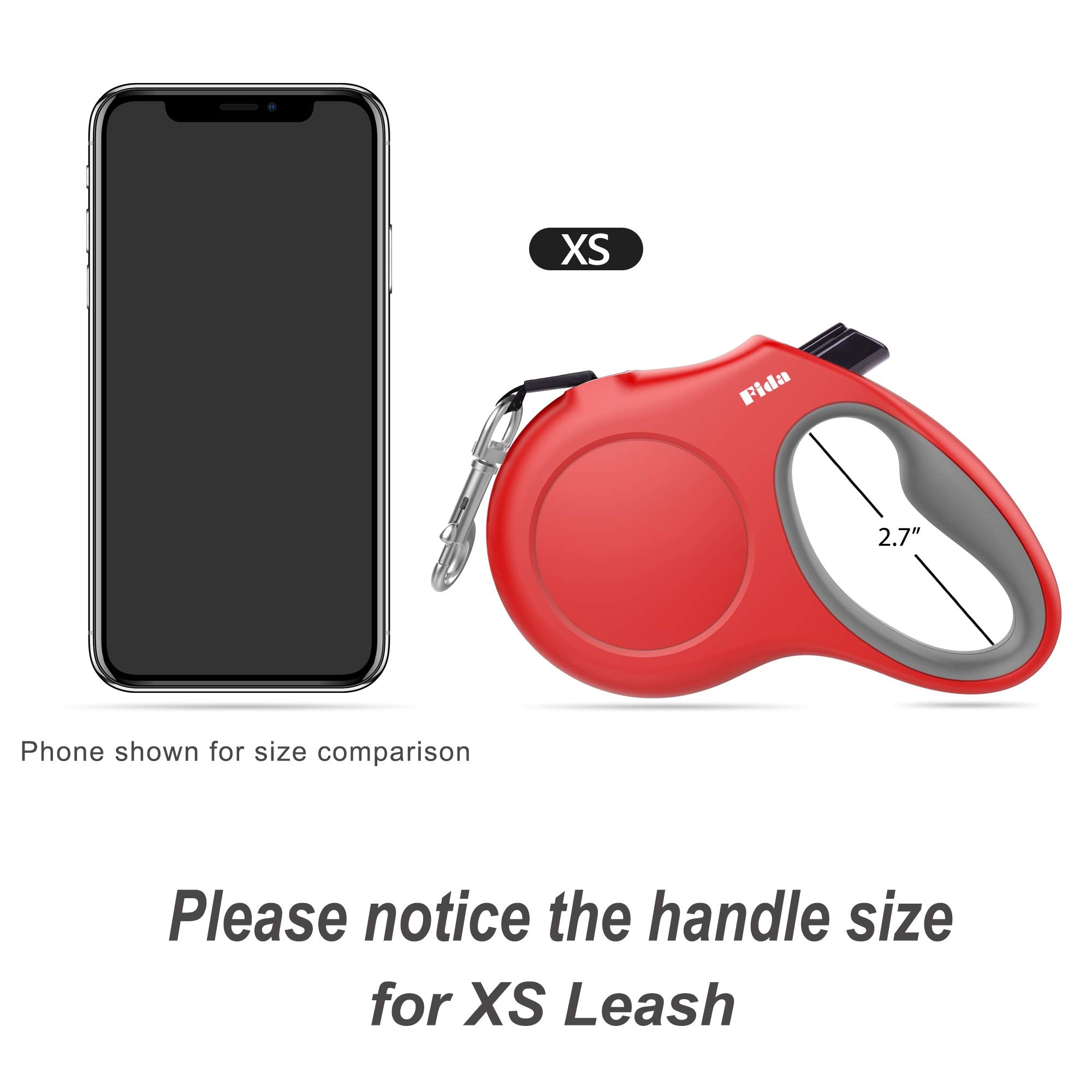 Fida Retractable Dog Leash With Dispenser And Poop Bags, 10 Ft Pet Walking Leash For X-Small Dog Or Cat Up To 18 Lbs, Anti-Slip