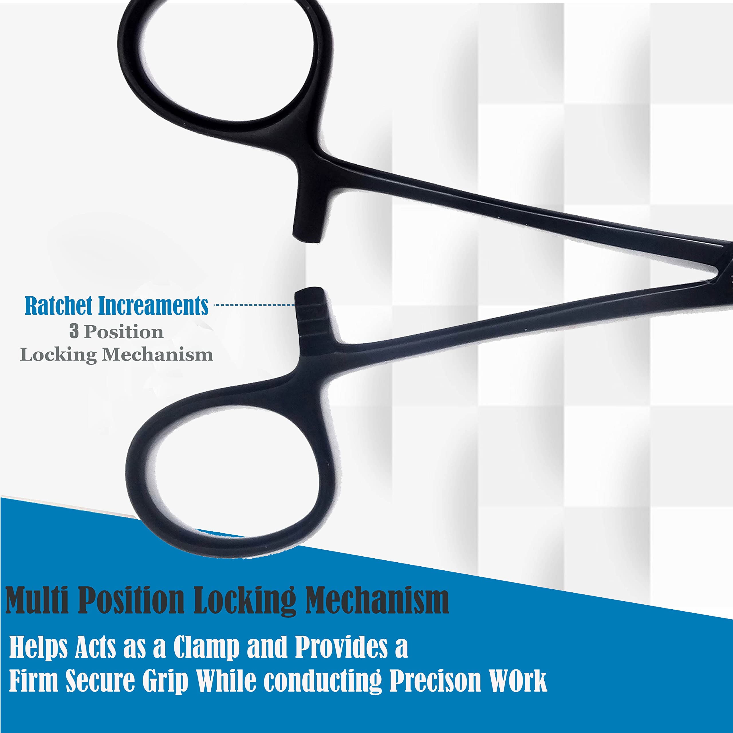 Dog Pet Ear/Nose Hair Puller Grooming Hemostat Locking Forceps Pliers, 5.5 (14cm), Straight (Black)