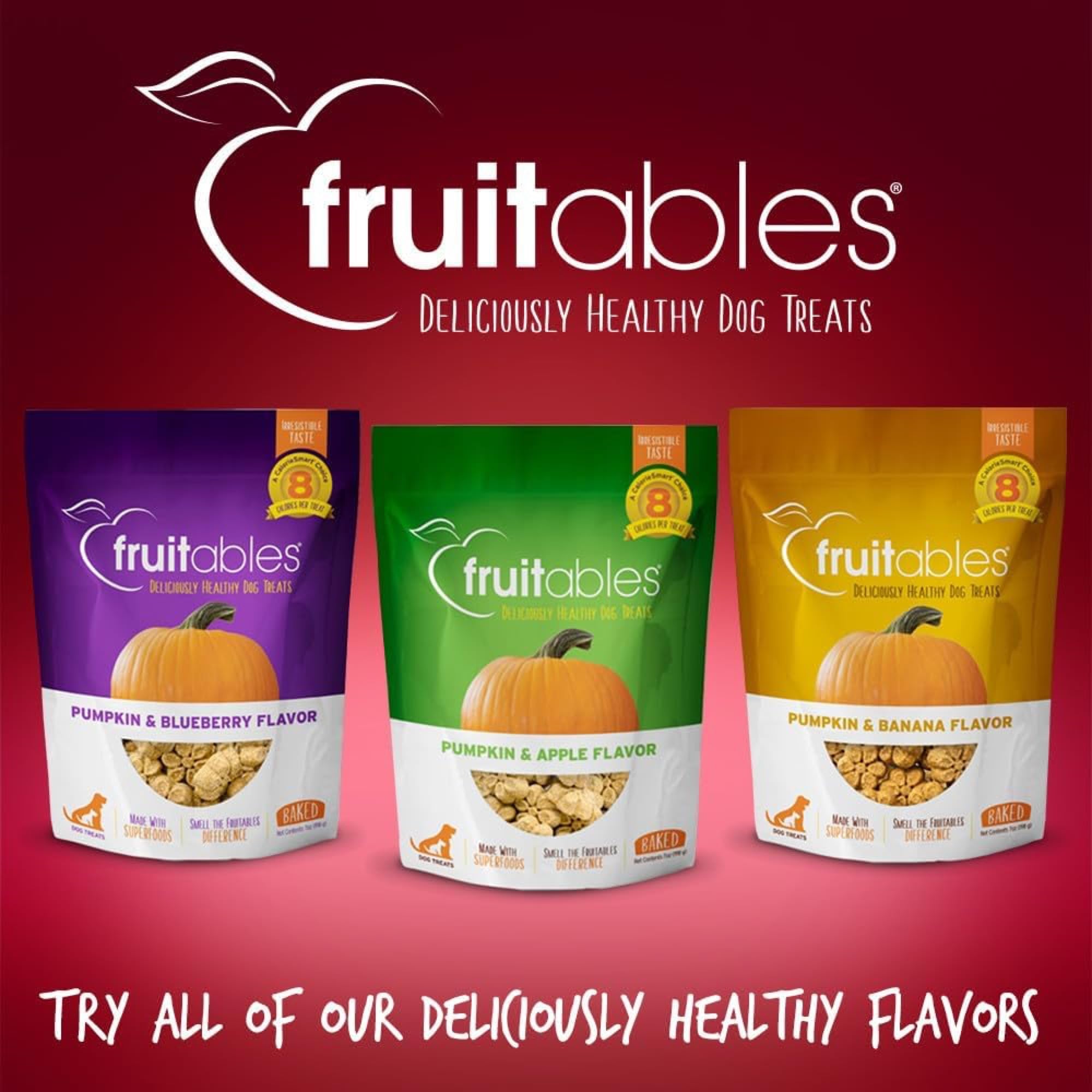 Fruitables Crunchy Baked Low Calorie Training Treats for Dogs | Crispy Bacon Apple Flavor | 7 Ounces (2386)