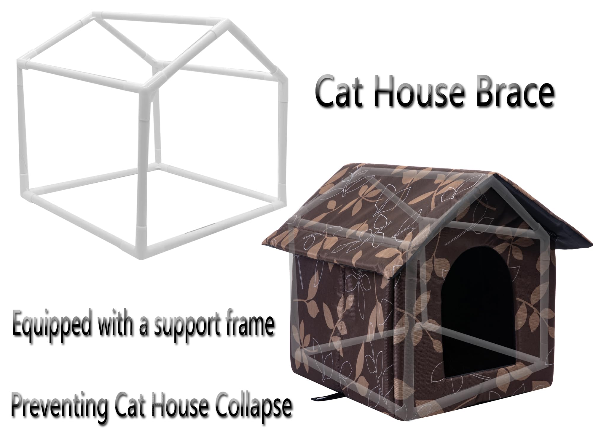 Cat Houses For Outdoor Cats Outdoor Houses For Feral Cats Cat House With Weatherproof Canvas Roof Stray Shelter (Cat House Brown