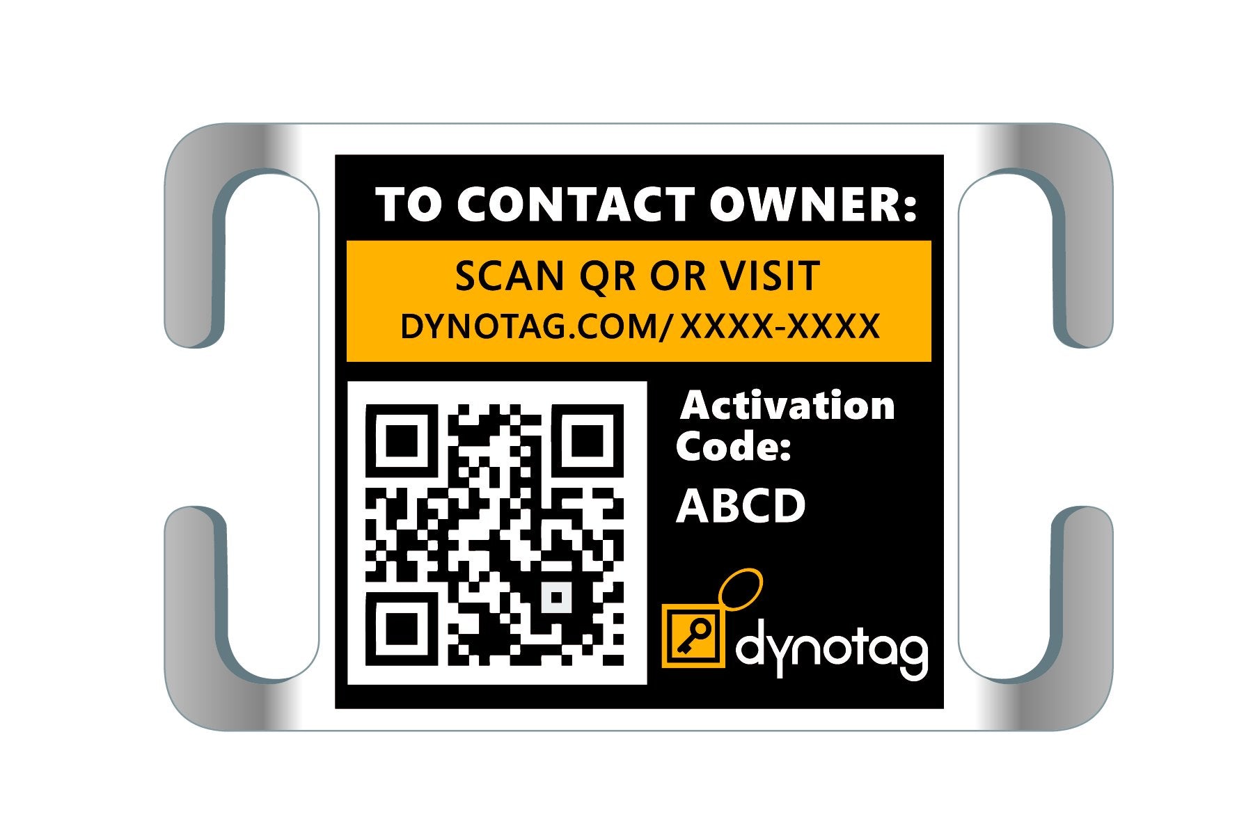 Dynotag® Web Enabled Super Pet Id Smart Tag. Slider Style W. Dynoiq™ & Lifetime Recovery Service (Open Slot, Tag Only, For 3/4 Inch Collar Band)
