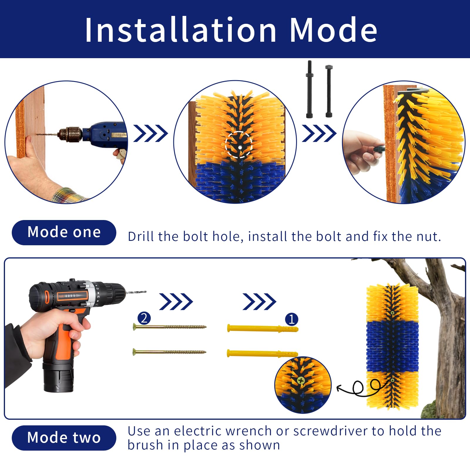 Livestock Scratching Brush Goat Scratcher Full Massage Grooming Brush With 4 Screws For Cattle, Sheep, Horses, Pigs