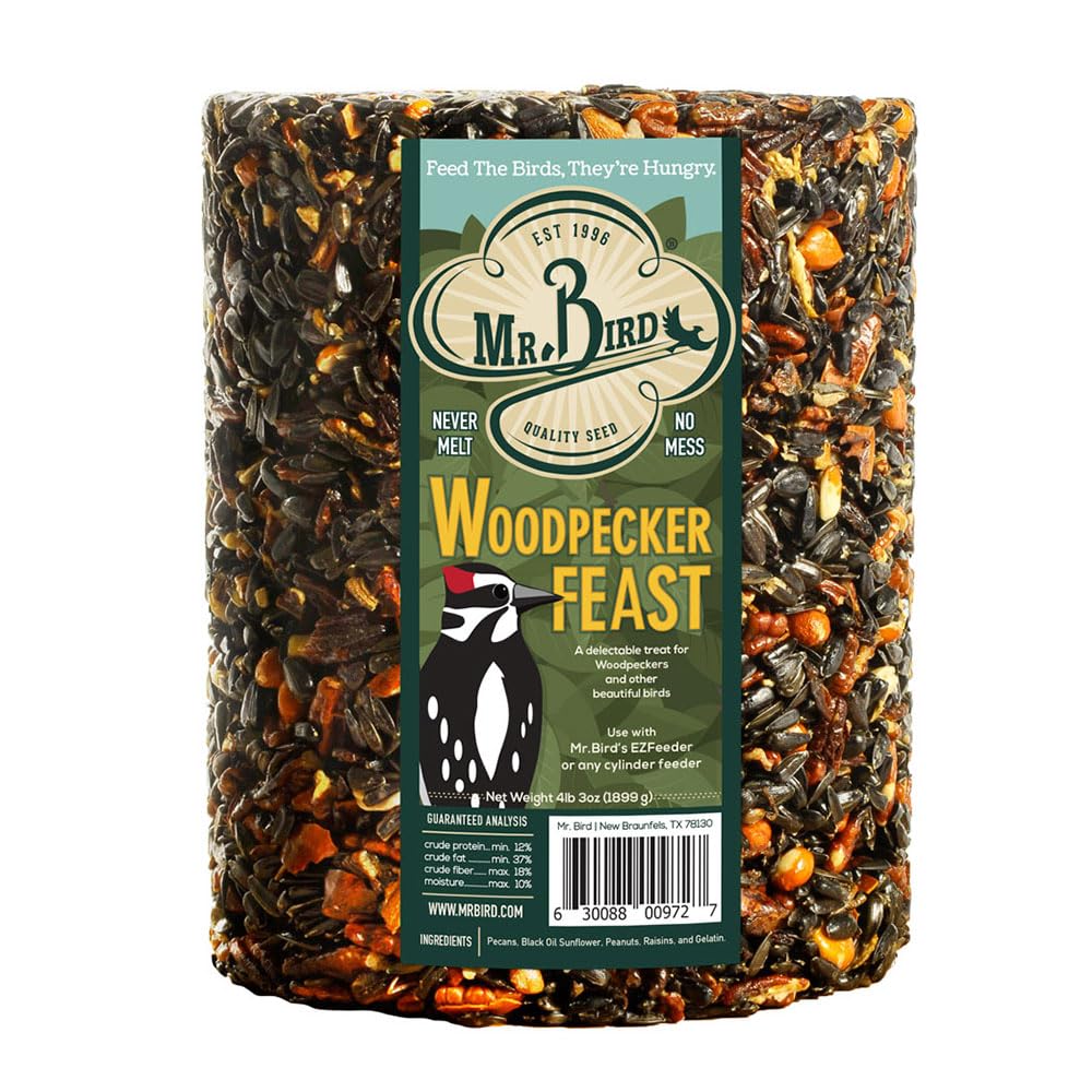 Mr. Bird Woodpecker Feast Birdseed Cylinder - Large 6 Diameter