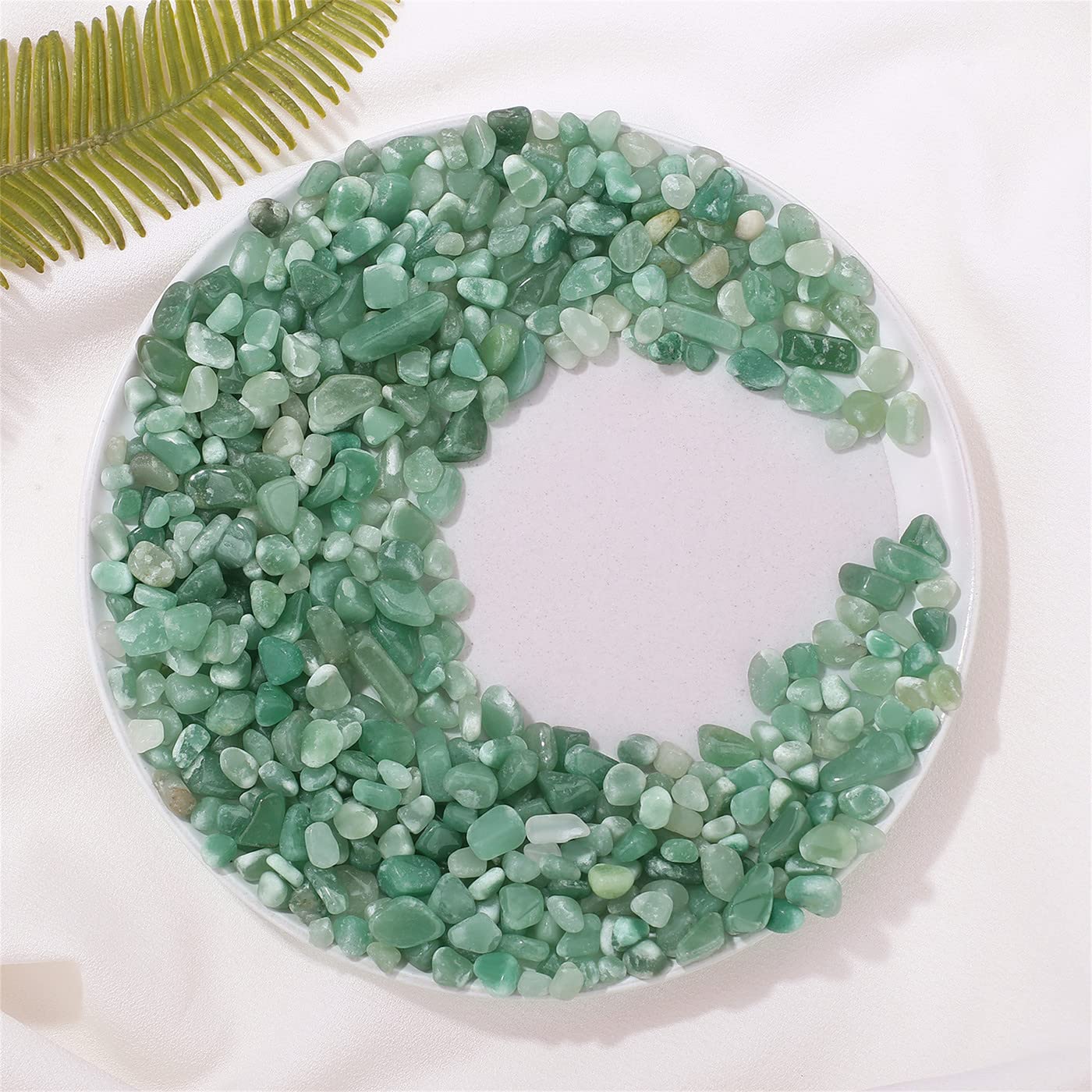 1Lb Green Aventurine Aquarium Gravel Rocks Natural Tumbled Healing Crystal Chips Bulk Gemstones Crushed Stones For Fountain Vase Filler Planters Decorative Fish Tank Potted Reiki Energy Balancing