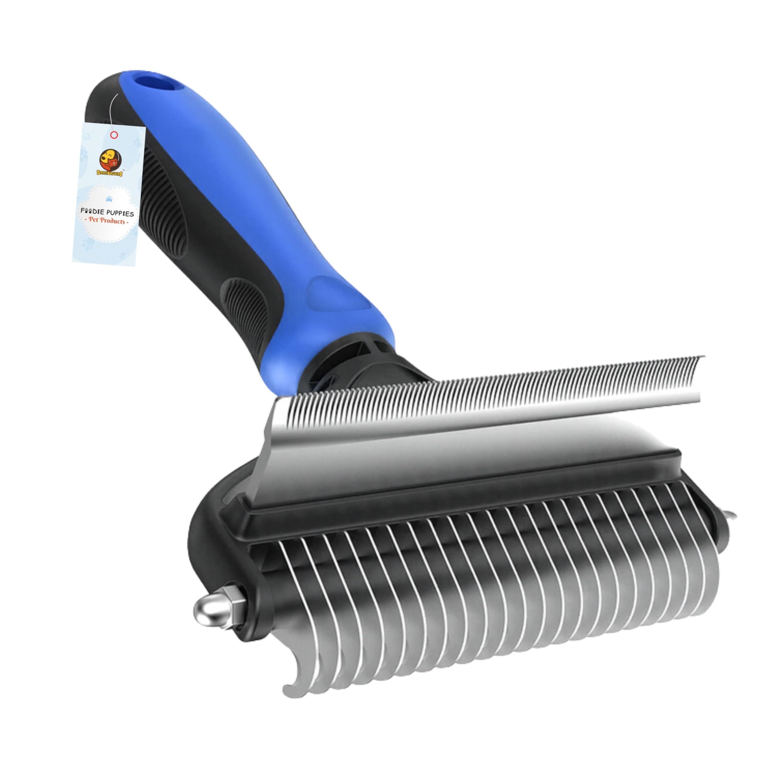 Foodie Puppies Dog Brush Comb Deshedding Tool & Dematting Undercoat Rake For Mats & Tangles Removing, Pet Brush, Great For Short