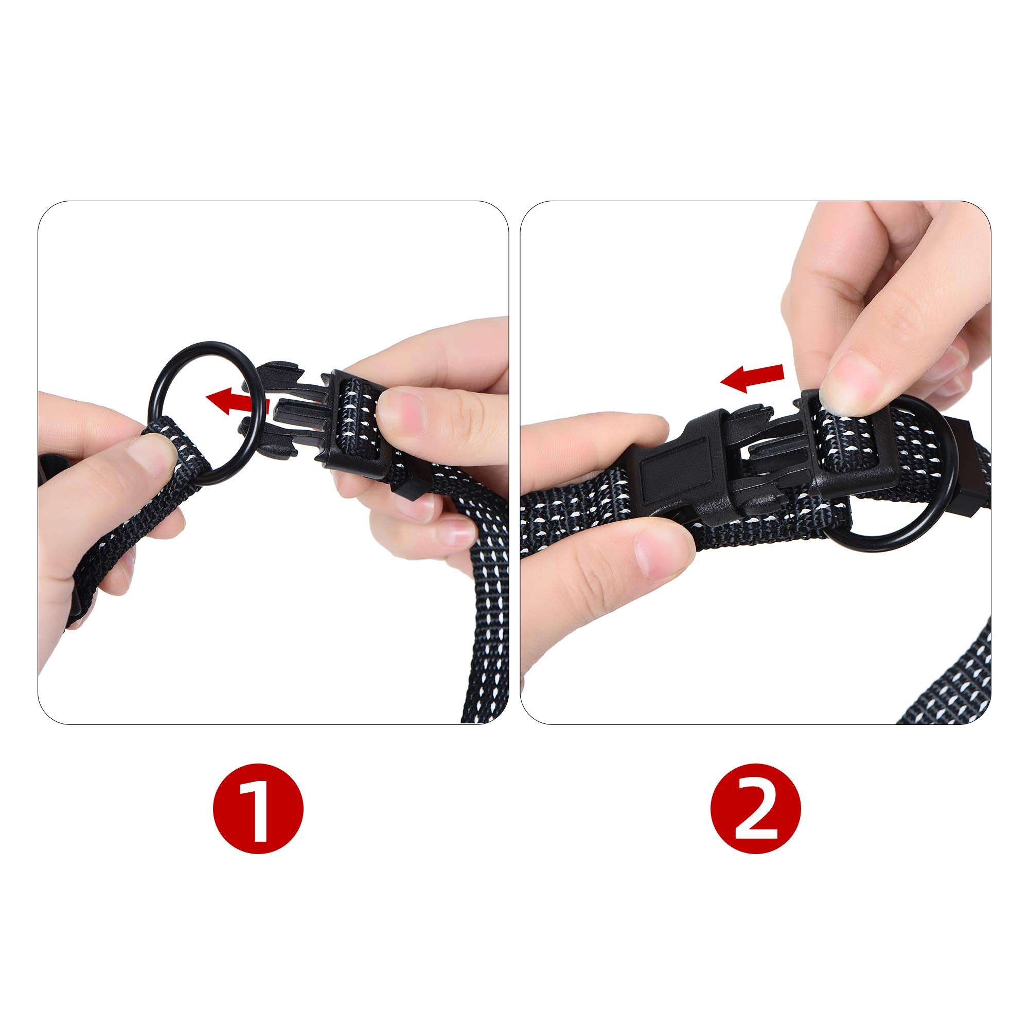 Mile High Life Dog Collar, Nylon Reflective Dog Collars W Pull D-Ring, Light Weight Adjustable Puppy Collars, Dog Collars For Me