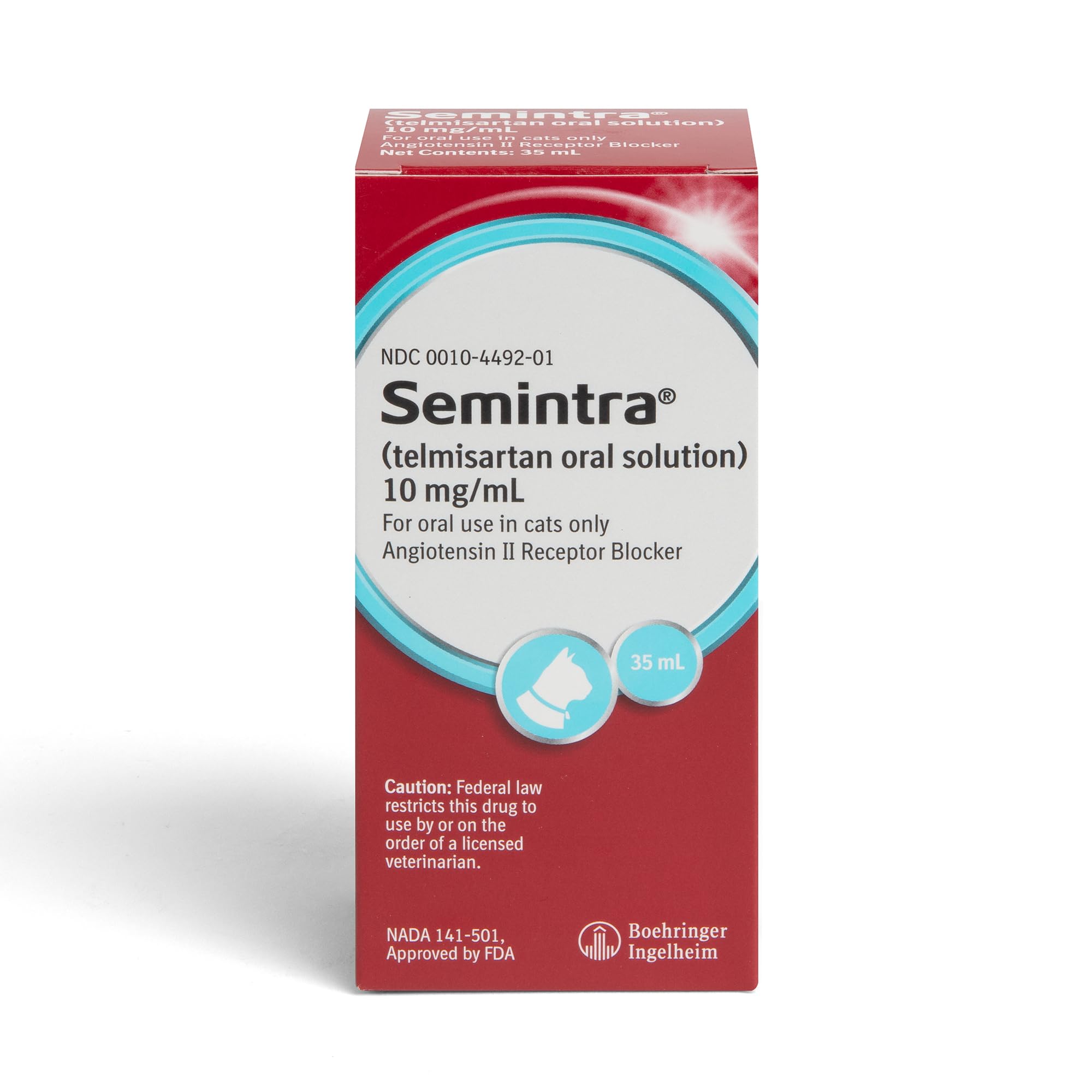 SEMINTRA (telmisartan Oral Solution) 10 mg/mL, 35 mL for Hypertension in Cats