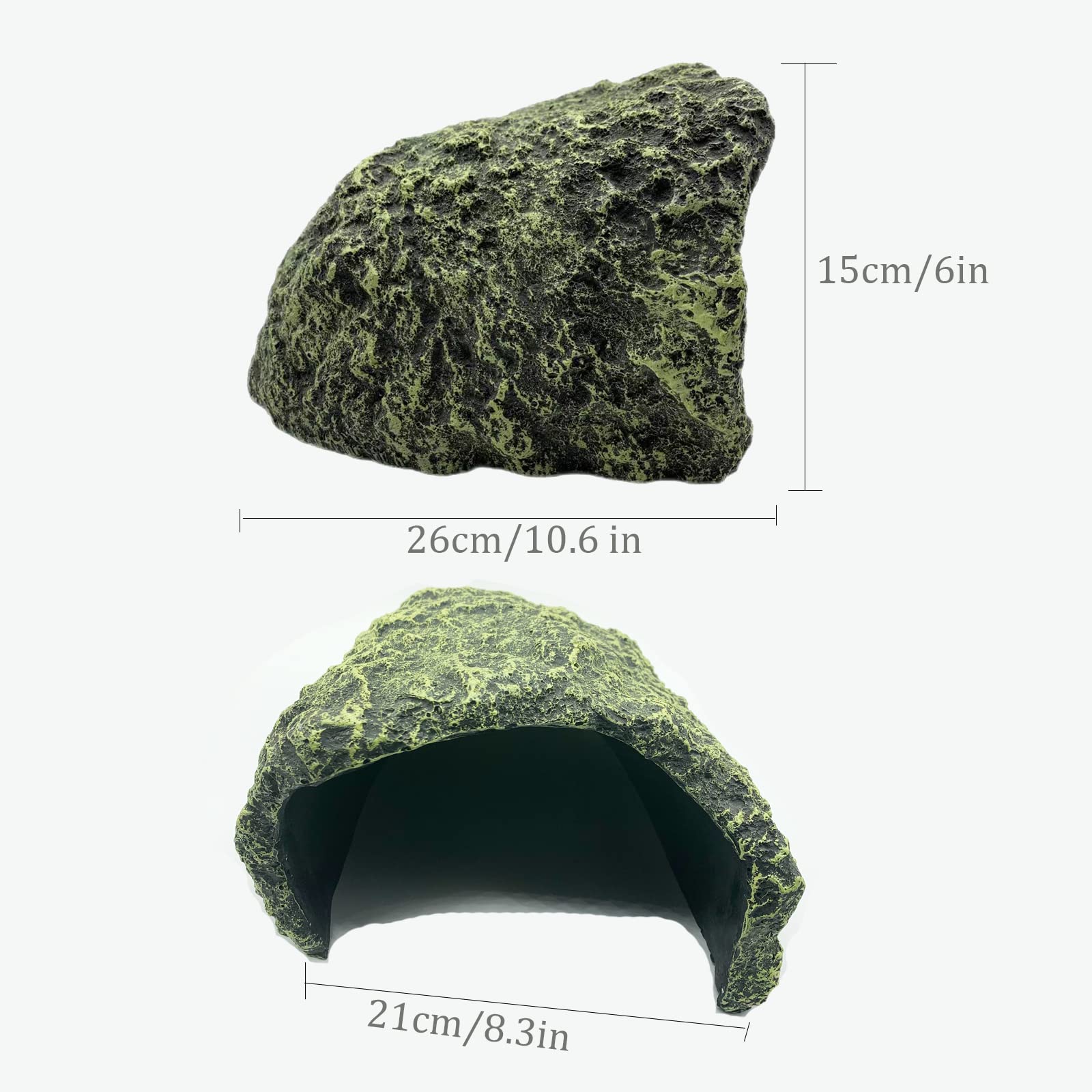 Oversize Reptile Hides And Caves Resin Rock Reptile Aquarium Habitat Hideouts Large Reptile Hiding Cave Lizard Hiding Spot For Bearded Dragon Snakes Tortoise Aquarium Terrarium Hideaway