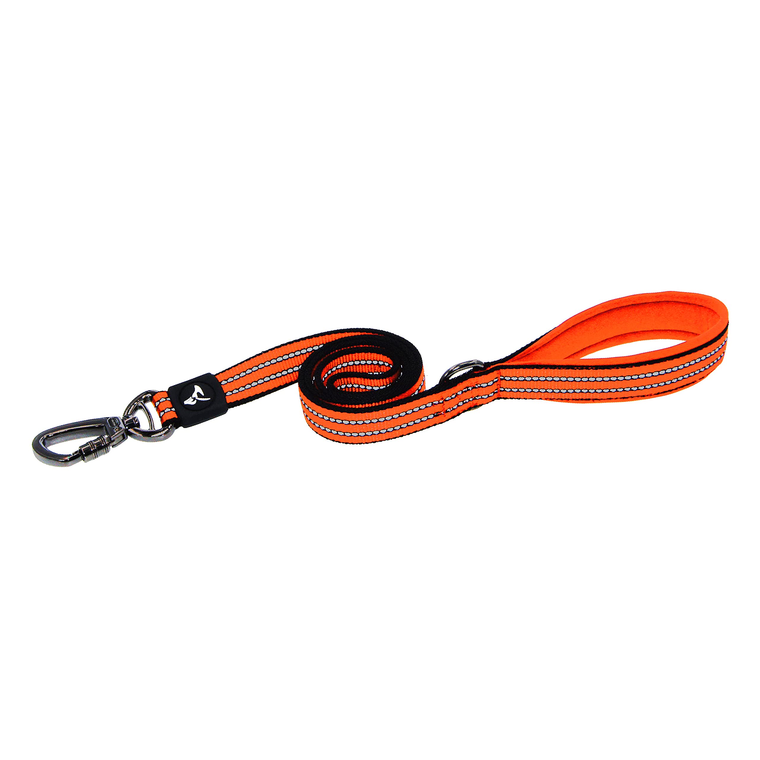 KRUZ PET KZV5048-03M 4 Long Reflective Heavy Duty Click Lock Hook Leash Strong, Secure Nylon Safety Lead with Locking Carabiner 