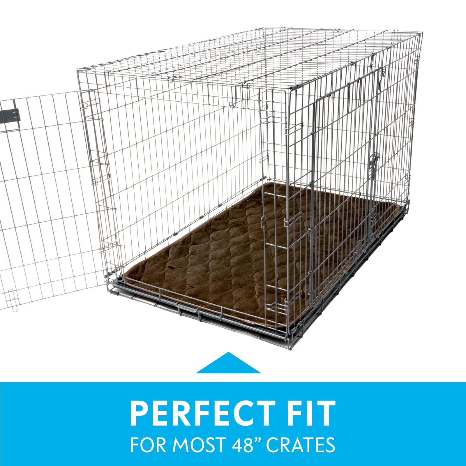 Paw Inspired Washable Padded Crate Mats For Dogs | 47    X 29    Pad, Fits 48-Inch Kennels | Leakproof, Waterproof Bottom, Plush