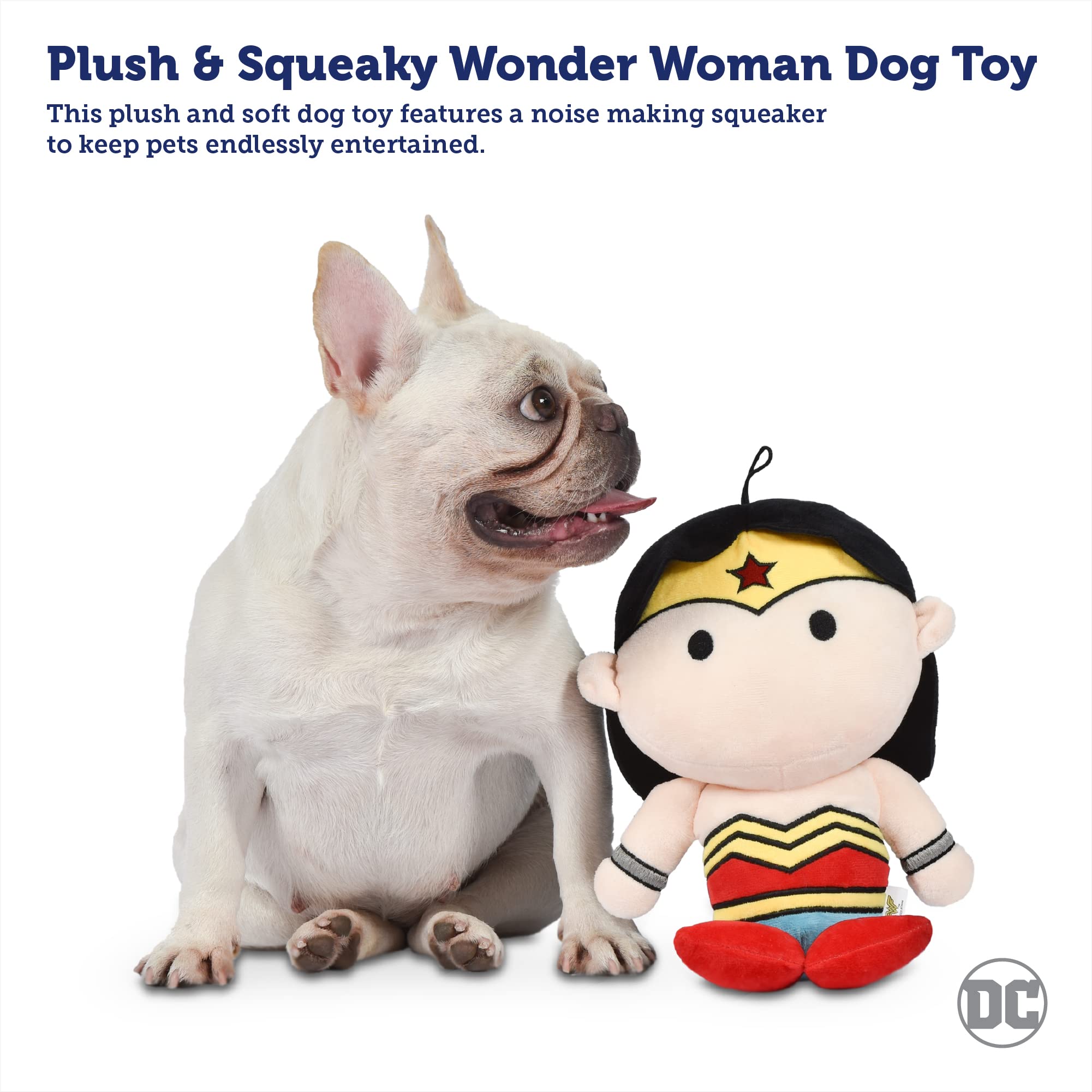 Dc Comics For Pets Wonder Woman Mini Plush Figure Dog Toy, 6' | Squeaky Plush Dog Toy | Fun And Adorable Small Dog Toy For Small Dogs In Red, Dog Toy With Squeaker