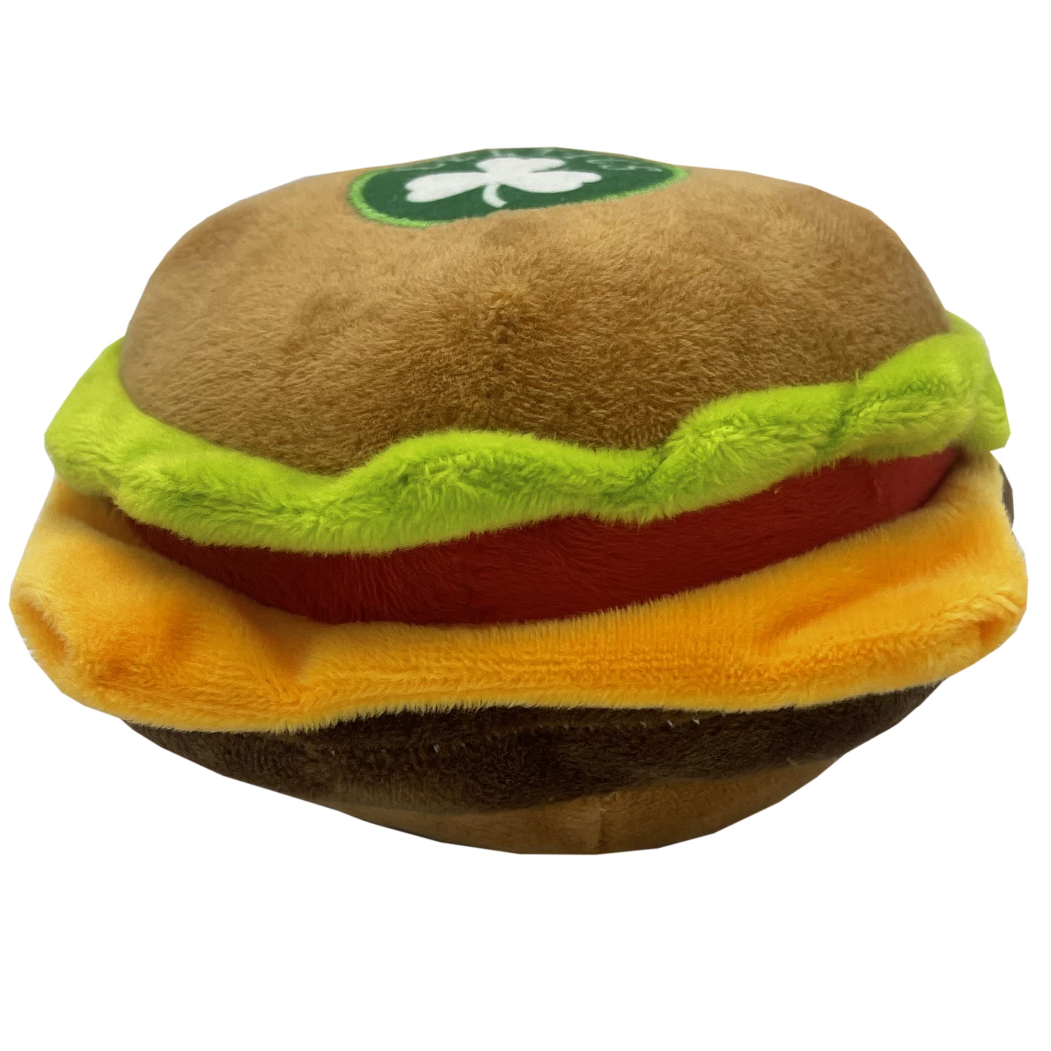 Pets First Nba Boston Celtics Cheese Burger Plush Dog & Cat Squeak Toy - Cutest Stadium Hamberger Snack Plush Toy For Dogs & Cat