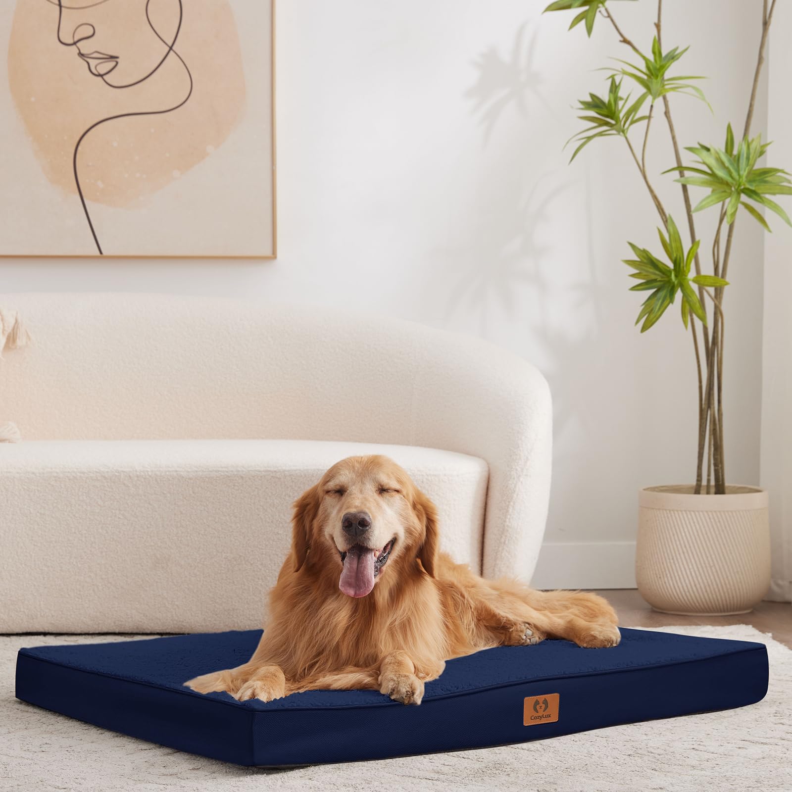 Cozylux Xl Dog Bed With Washable Cover & Waterproof Liner, Egg Foam Support Pet Bed For Crate, For Dogs Up To, For Dogs Up To 10