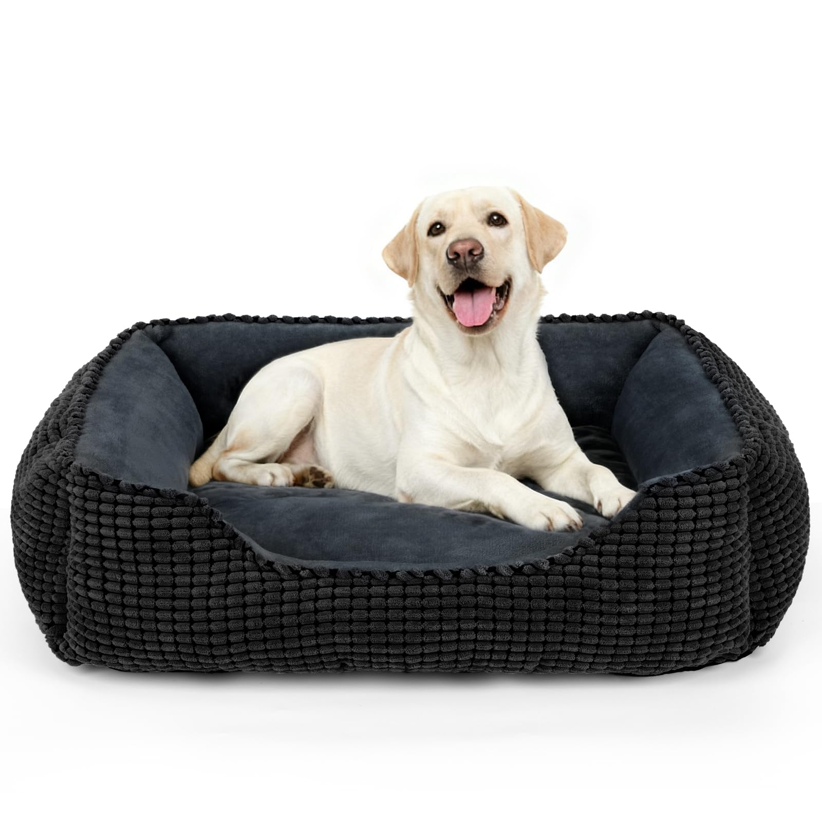 MIXJOY X-Large Dog Bed for Large, Medium, Small Dogs - Rectangle, Washable, Orthopedic, Soft Calming Sleeping Puppy Bed - Durabl