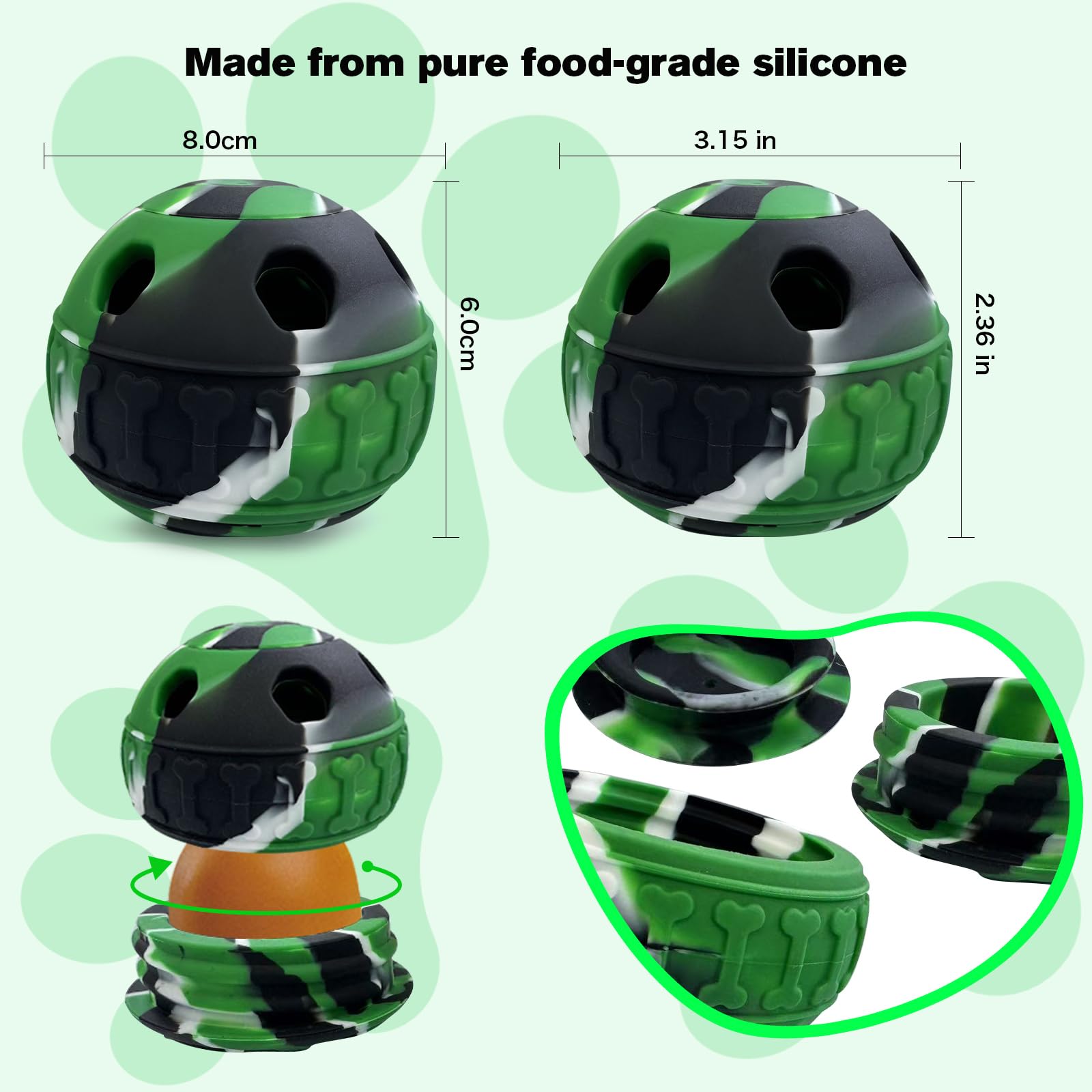 Korfrad Interactive Dog Licking Toy - Freezable Fillable, Slow Feeding Puzzle Ball, Relieves Boredom and Stimulates Intelligence