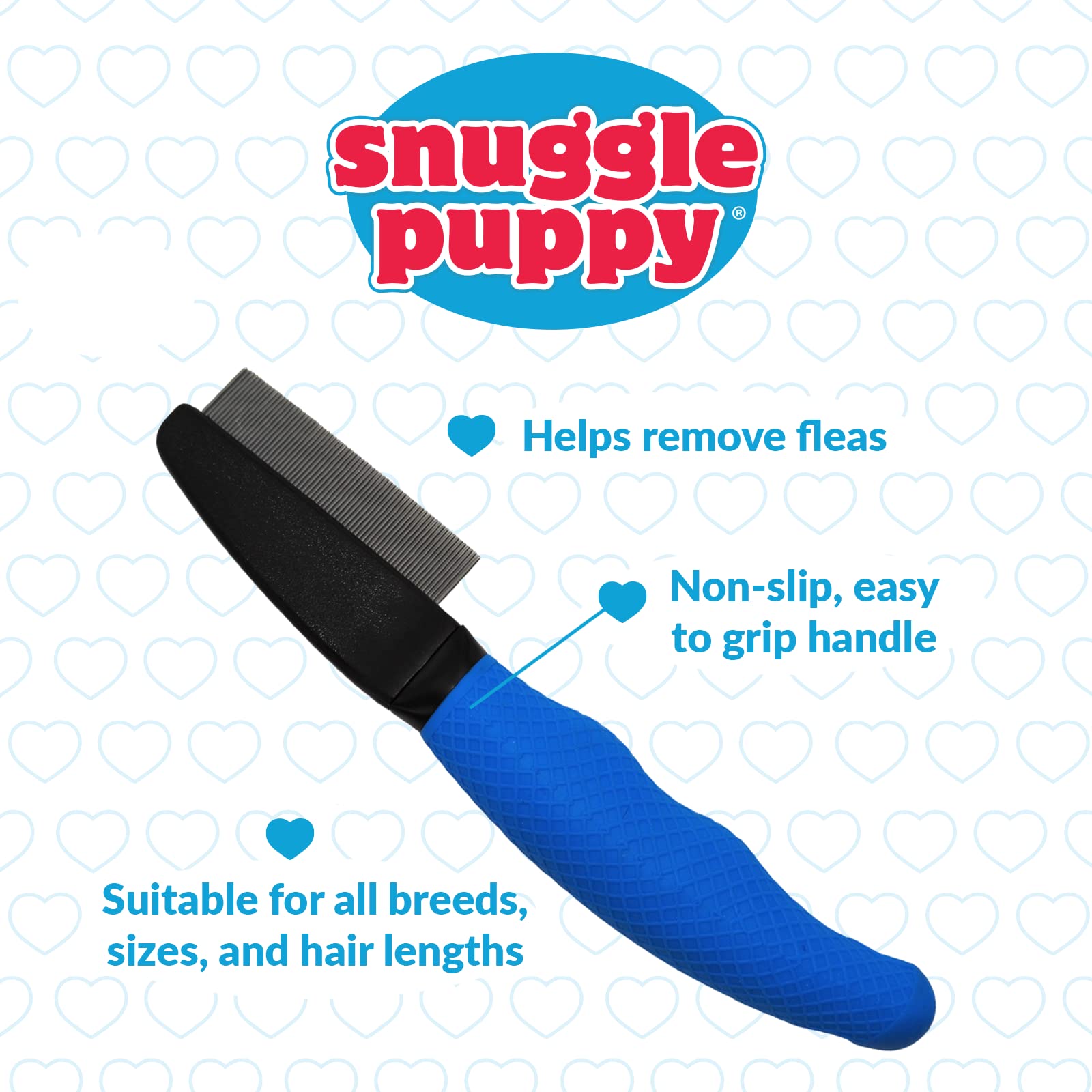 Snuggle Puppy Grooming - Flea Comb For Dogs - Helps Remove Fleas From Pets