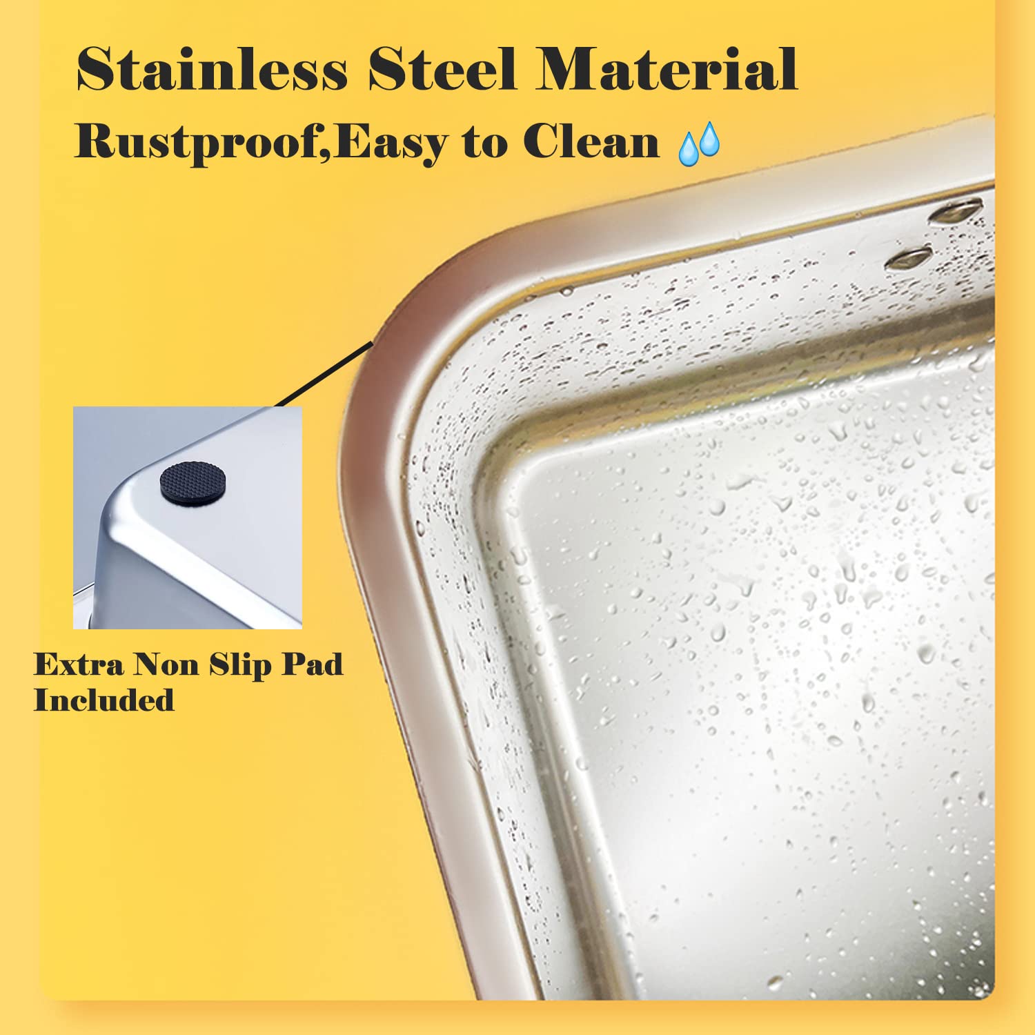 Lihong Stainless Steel Cat Litter Box,Extra Large Metal Litter Box For Big Cats Kitty Rabbits,No Smell,Non Stick,Easy To Clean(2