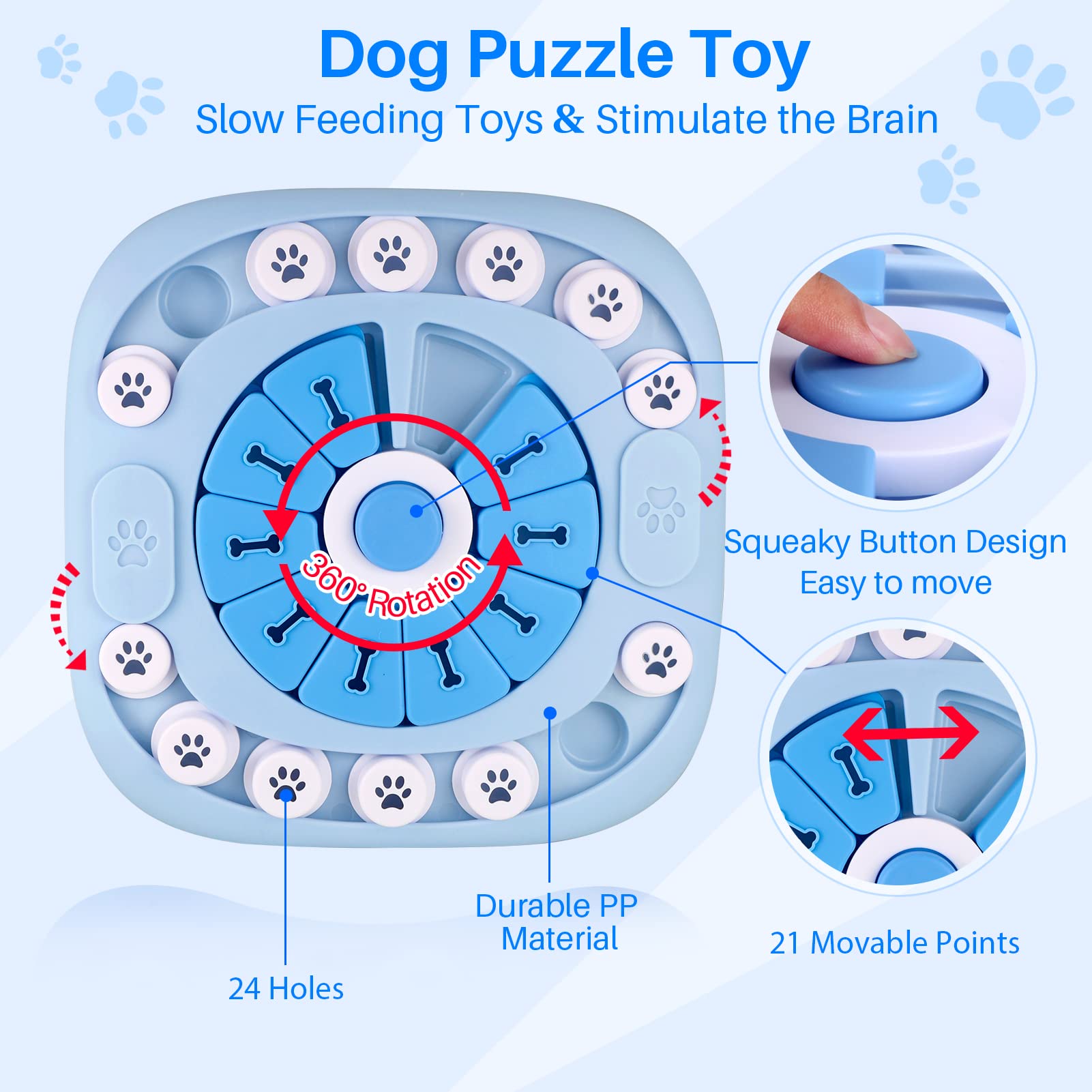 Avoar Puzzle Feeder Dog Toy For Large Medium Dogs, Mentally Stimulating Toys, Treat Dispensing Dog Toys, Enrichment For Smart Do