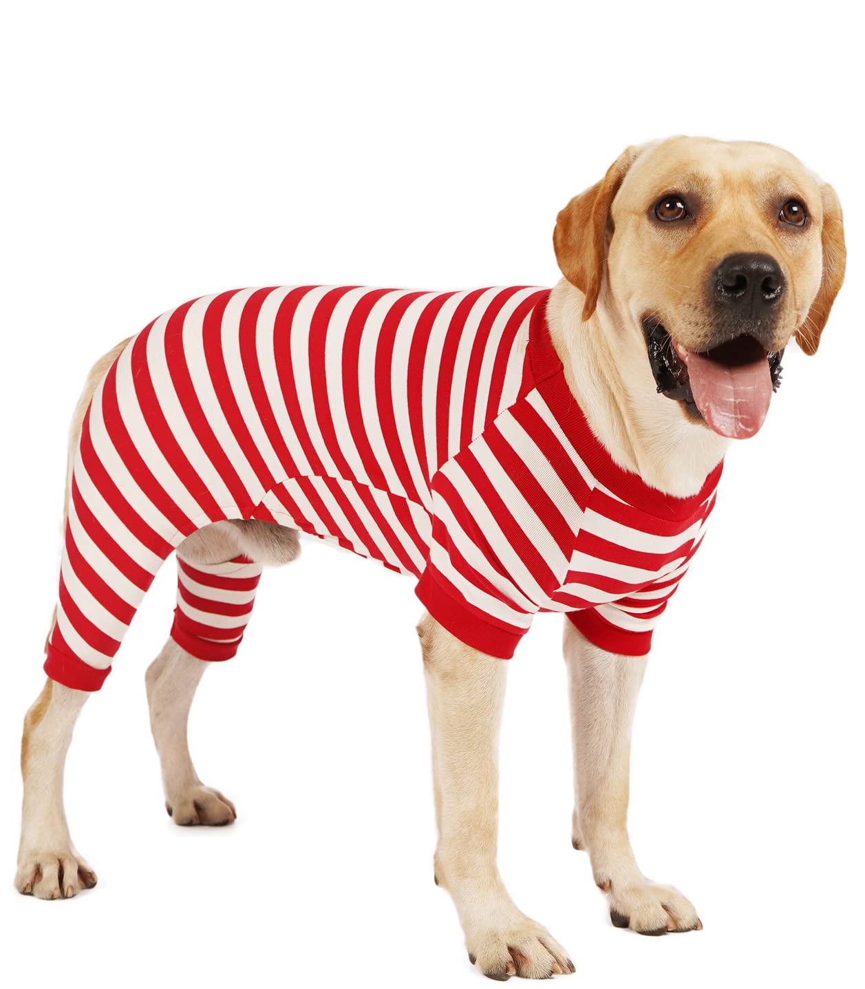 Uadonile Dog Pajamas,95% Cotton Thermal Jumpsuit, Comfortable Striped Pjs,Size From Xs-Xxxl,For Small Large Dog Breedss,Red Extr