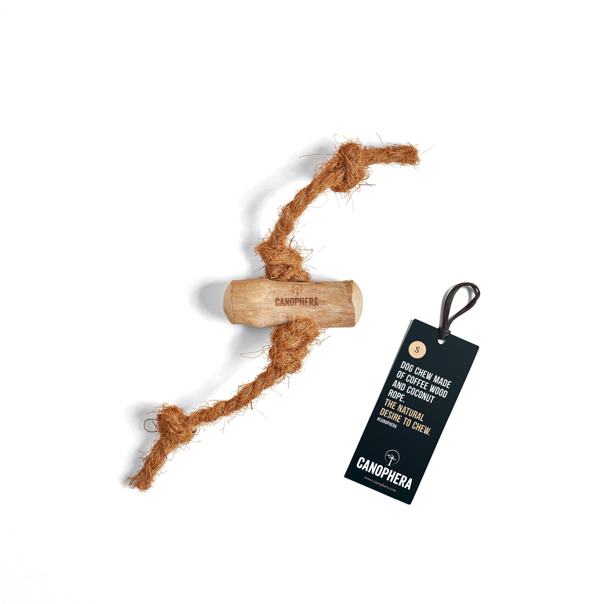 Canophera Dog Chew Coffee Wood And Coconut Rope Toy For Healthy Teeth And Gums Size Small - All Dog Breeds